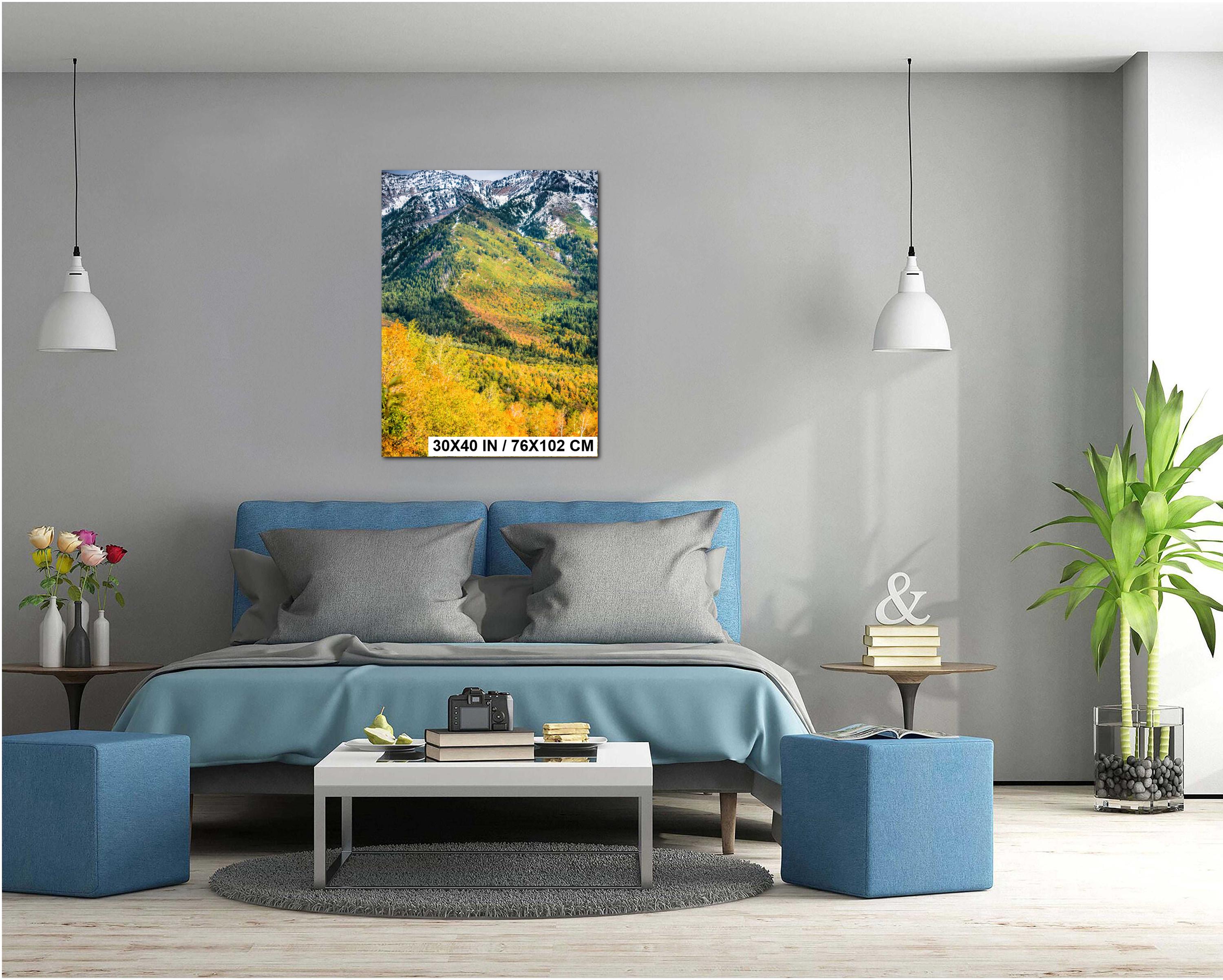 Utah Autumn Landscape Art - Wasatch Mountain Wall Decor With Vibrant Leaf Artwork