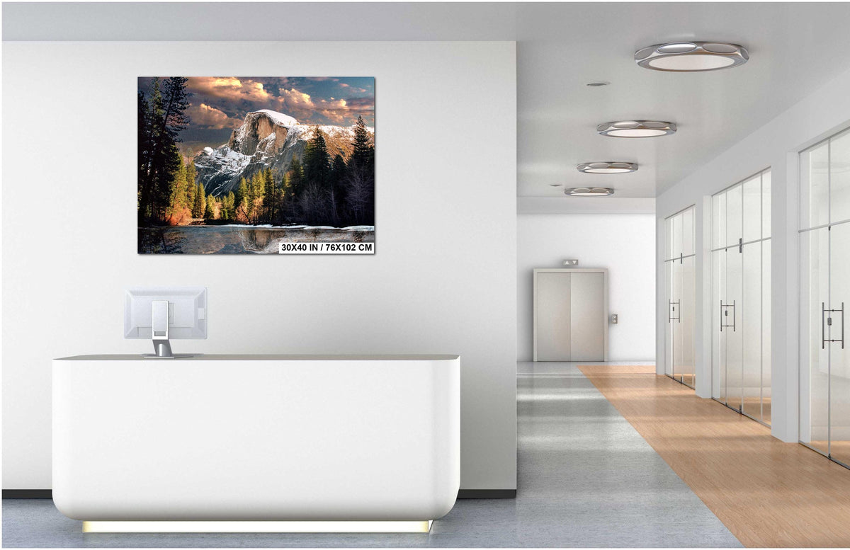 Yosemite Half Dome Print – Winter Landscape Art | Scenic Mountain Photography