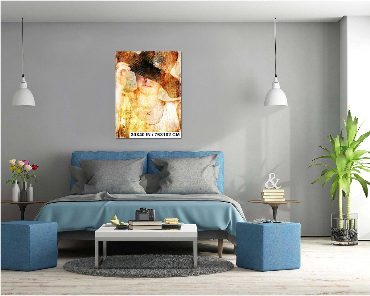 Fine Art Portrait Vintage Hat Print – Classic Portrait Wall Art on Archival Photo Paper
