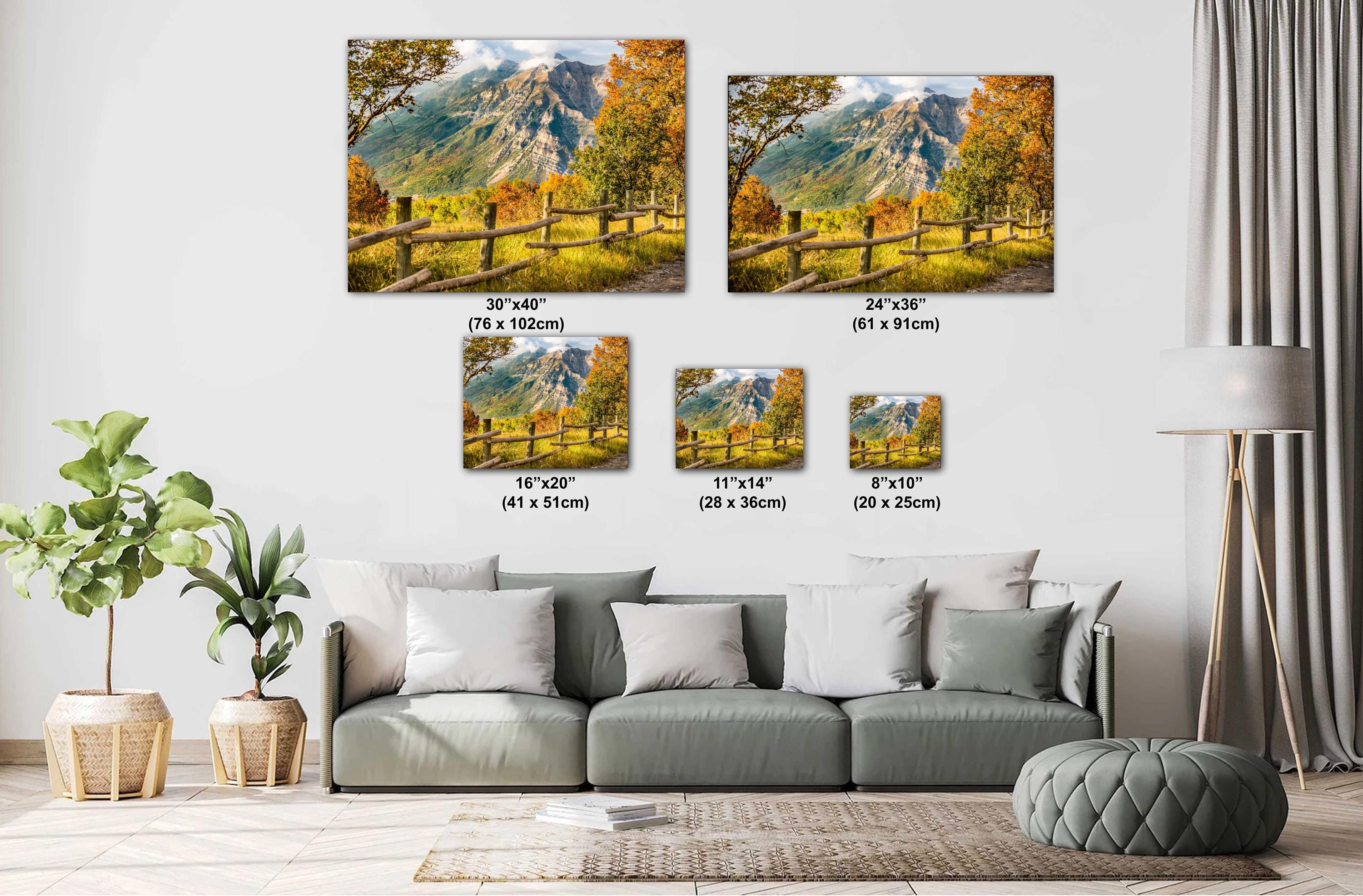 Autumn Mountain Landscape Print - Wasatch Mountains Art | Vibrant Leaf Artwork