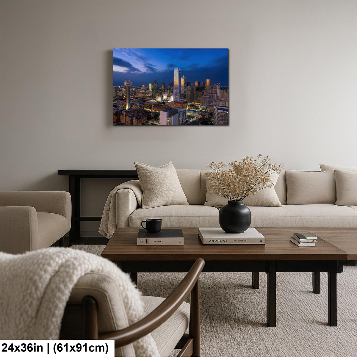 Dallas Skyline Art Print - Dynamic Urban Night Scene | Blue Hour Cityscape Wall Art