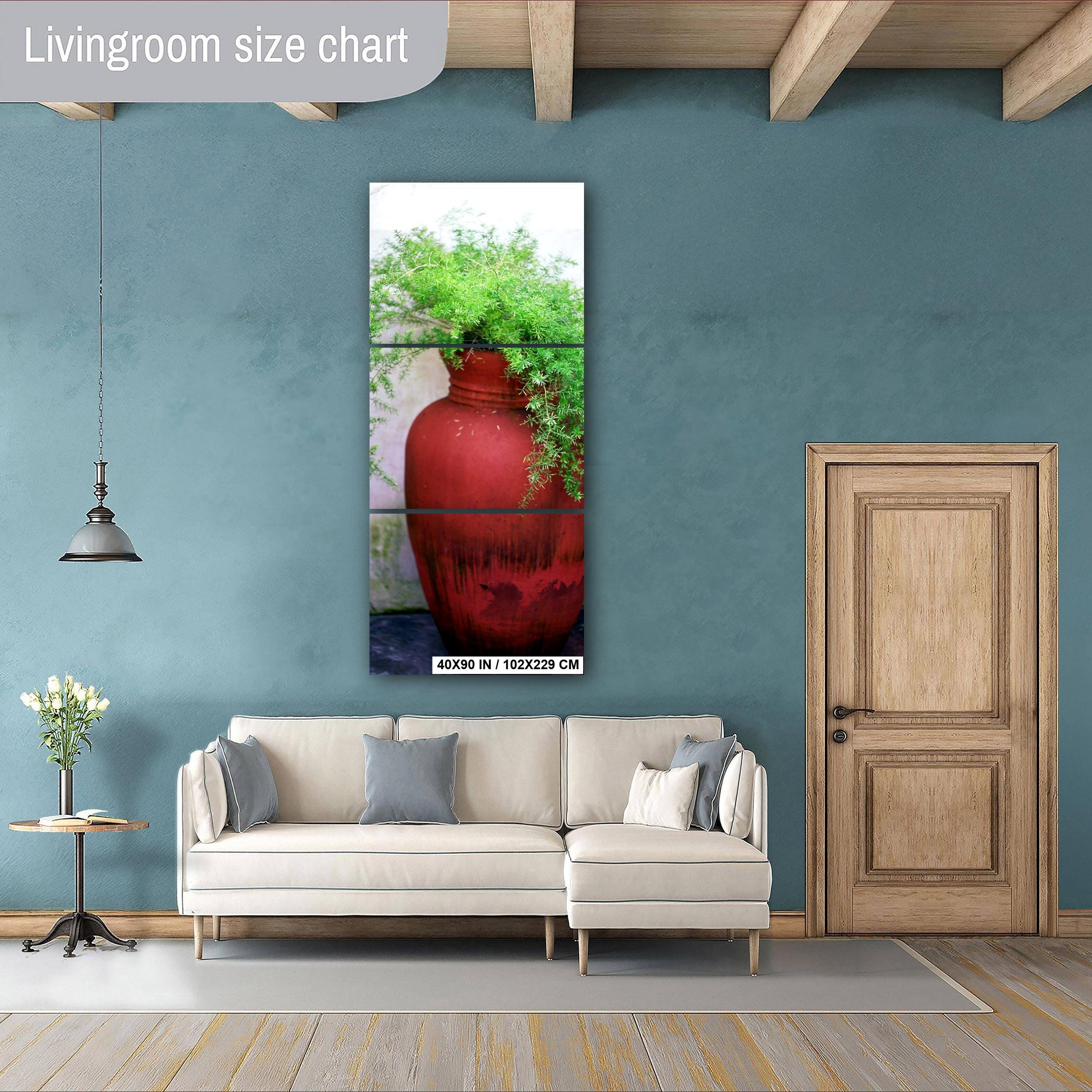 Potted Fern Wall Art – Botanical Print with Colorful Flower Art for Home Decor