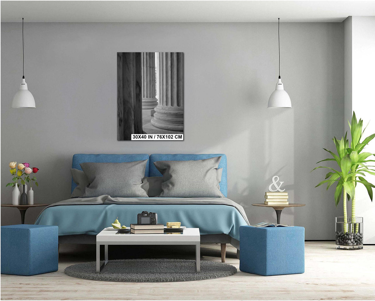 Marble Columns Photography – Supreme Court Architectural Wall Art | Classic Capital Decor