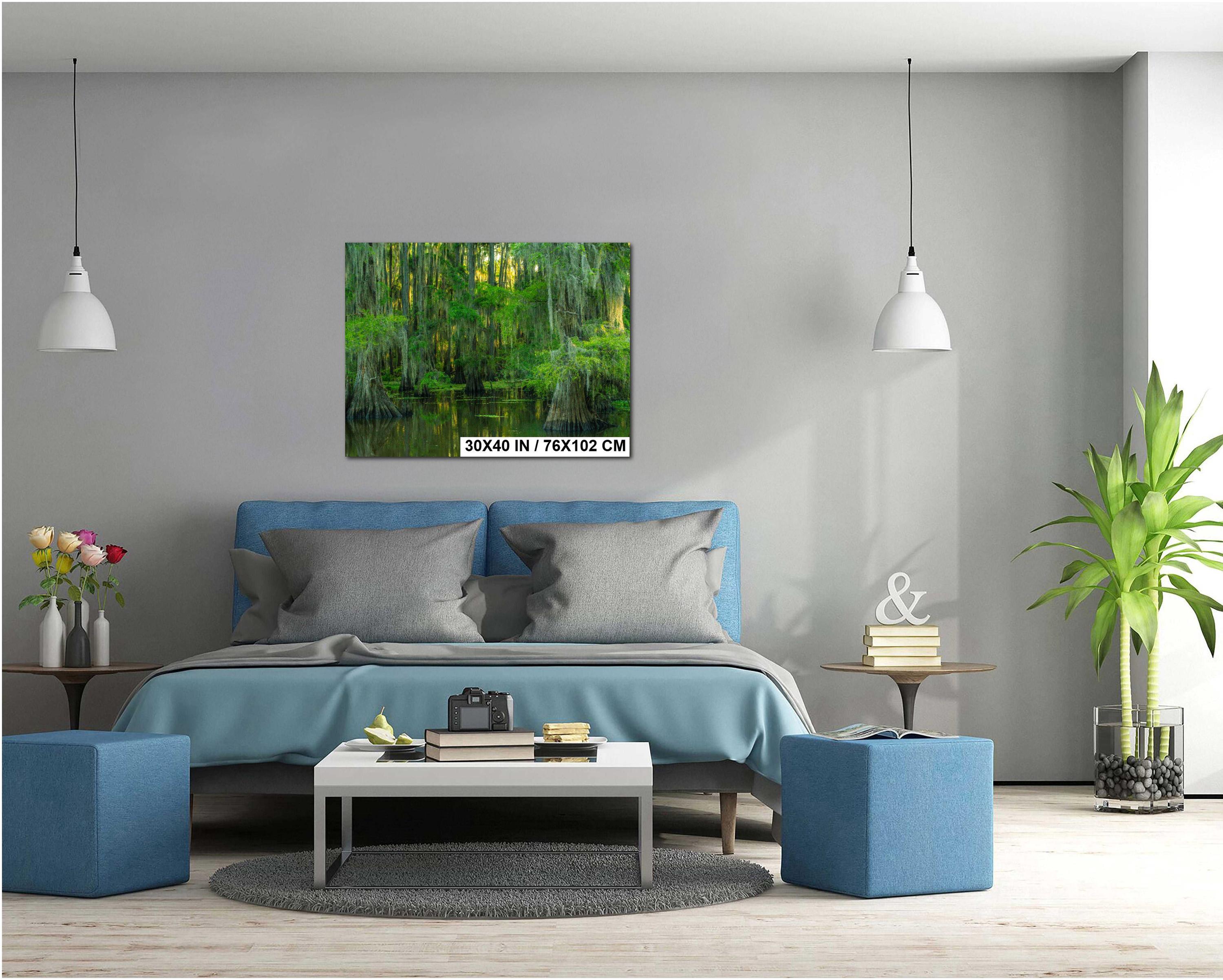 Texas Landscape Art – Cypress Swamp Photography Print | Misty Trees & Spanish Moss