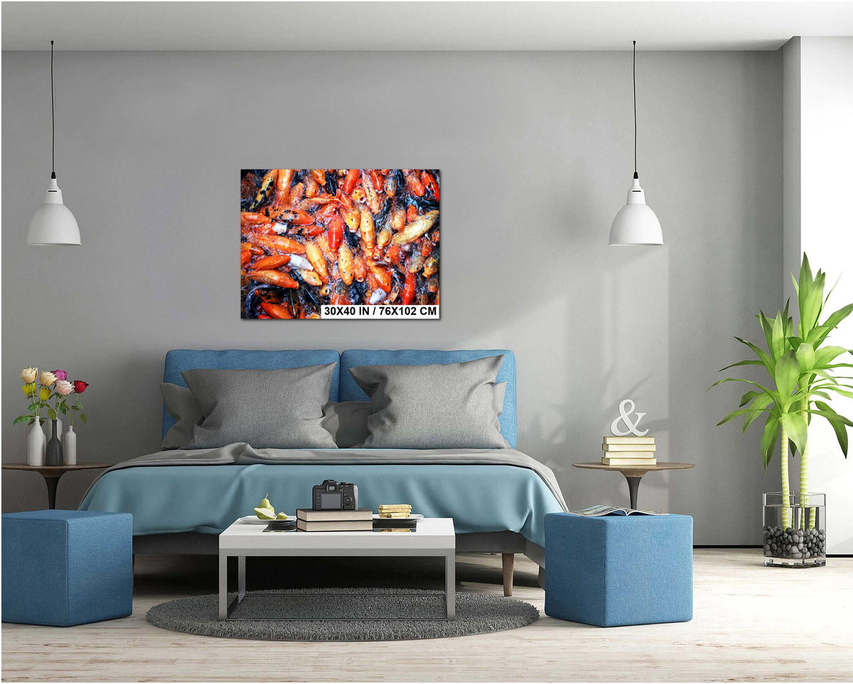 Hawaiian Koi Art Print – Serene Temple Garden Wall Art with Tranquil Koi Fish Decor
