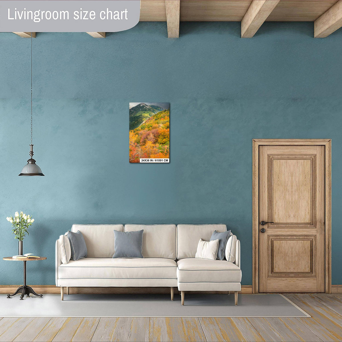Wasatch Autumn Art – Mountain Landscape Print With Vibrant Leaf Colors