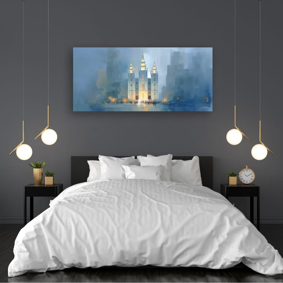 Salt Lake Temple Painting – Textured Religious Canvas for Mormon Home Decor