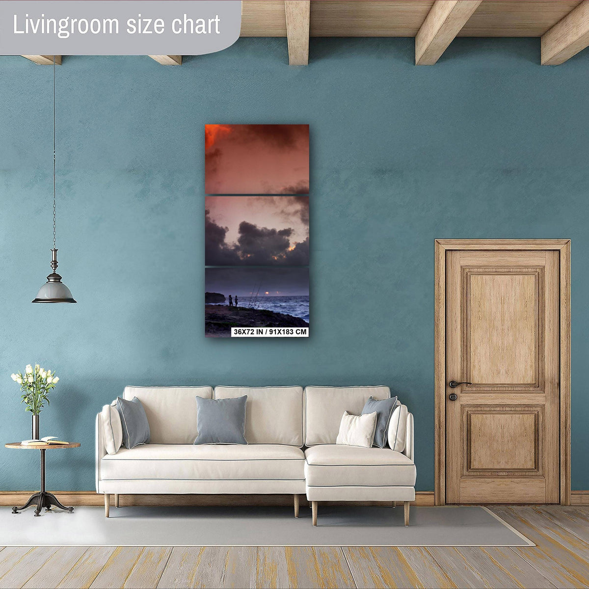 Hawaiian Coast Photography - Moody Seascape Photo With Fishermen At Dawn Print