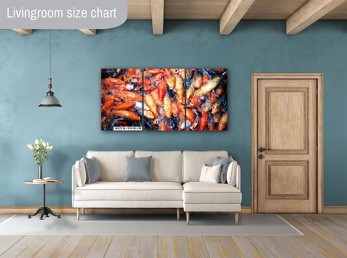 Hawaiian Koi Art Print – Serene Temple Garden Wall Art with Tranquil Koi Fish Decor