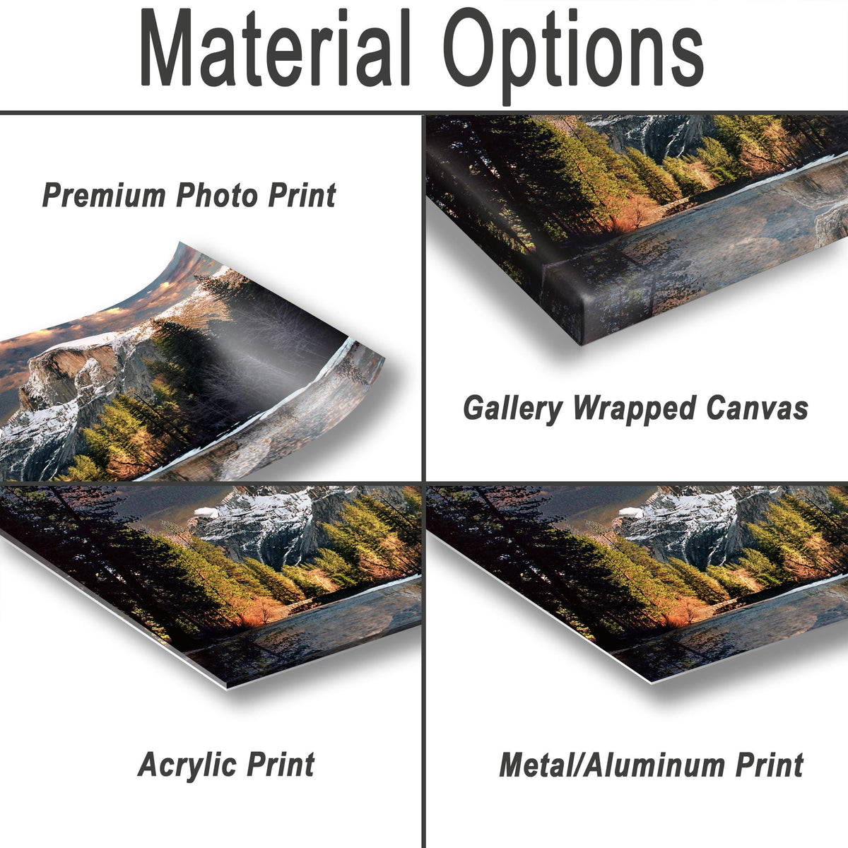 Yosemite Half Dome Print – Winter Landscape Art | Scenic Mountain Photography