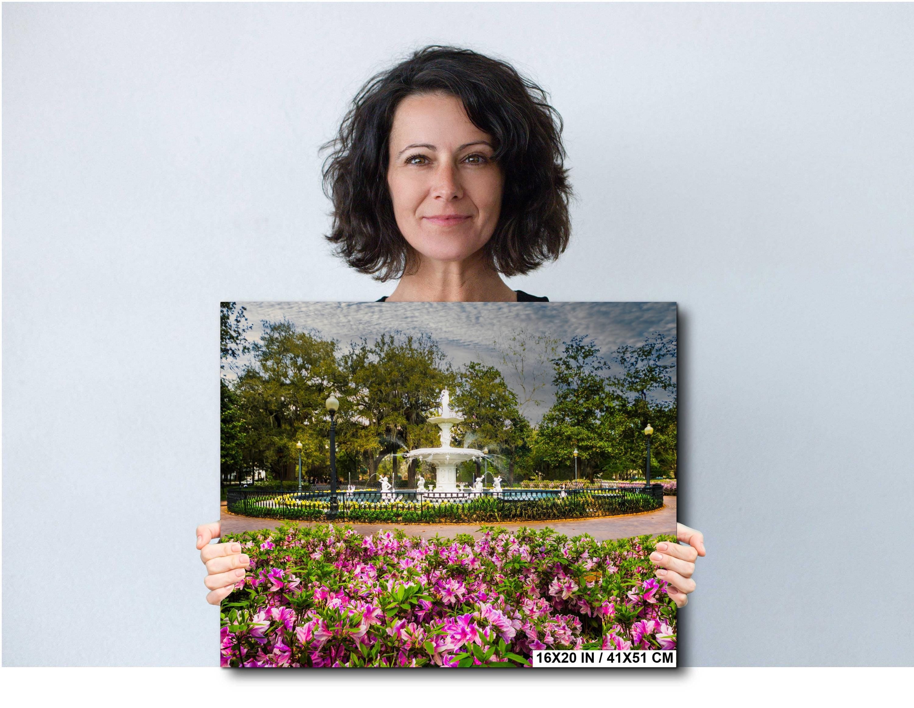 Savannah Forsyth Fountain Print – Historic Southern Landmark Photography Art