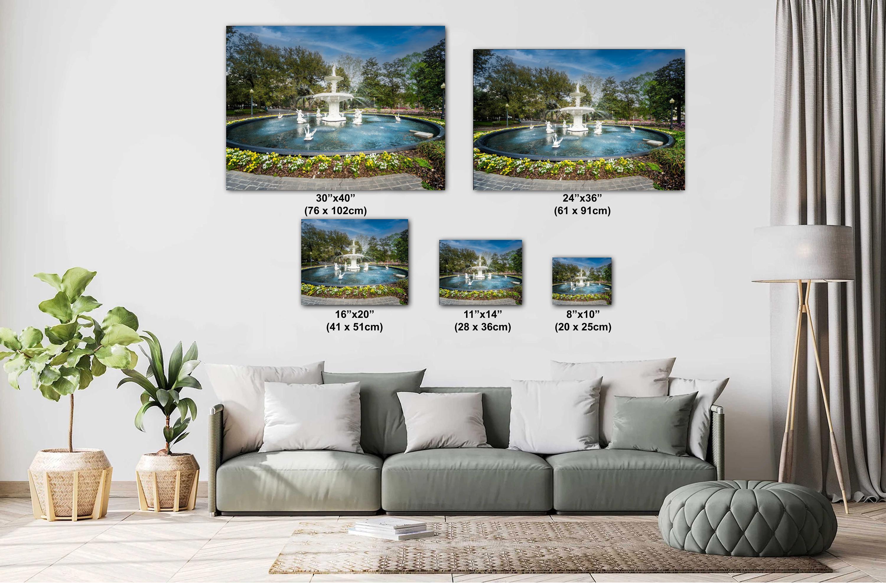 Savannah Forsyth Fountain Print – Historic Southern Landmark Art Photography
