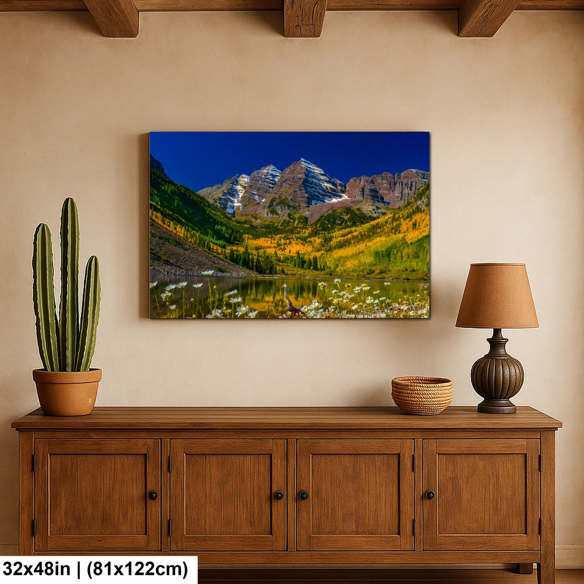 Maroon Bells Print – Autumn Landscape Wall Art With Fall Colors Artwork