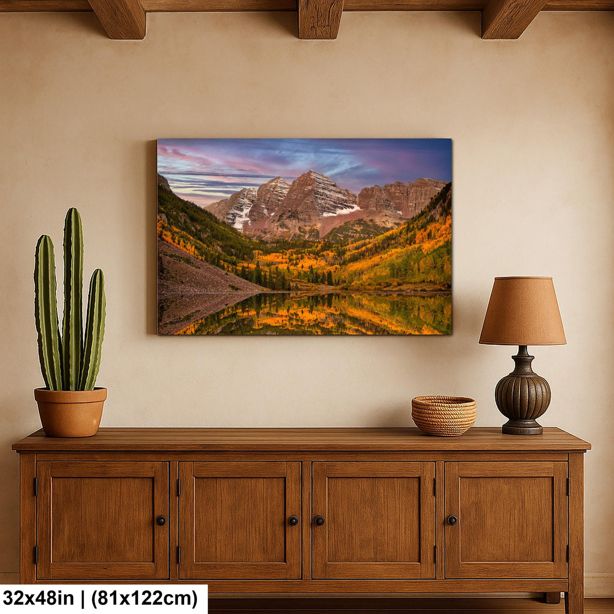Maroon Bells Photography Print – Rocky Mountain Landscape With Autumn Colors