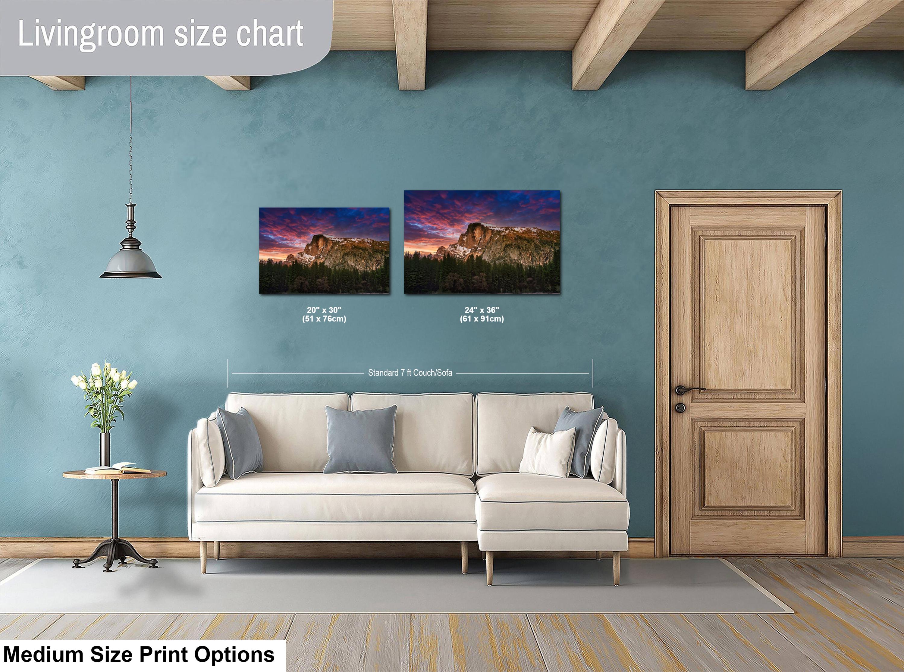 Yosemite Half Dome Print – Winter Landscape Art on Archival Paper for Rustic Cabin Decor