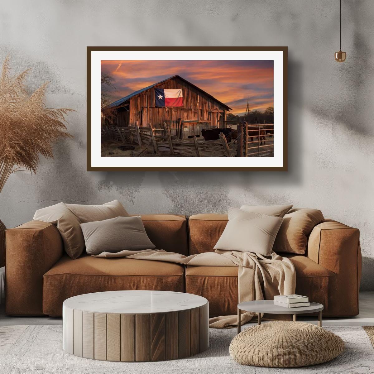 Rustic Texas Barn | Western Home Decor - Sun Bleached Wood & Texas Flag Art