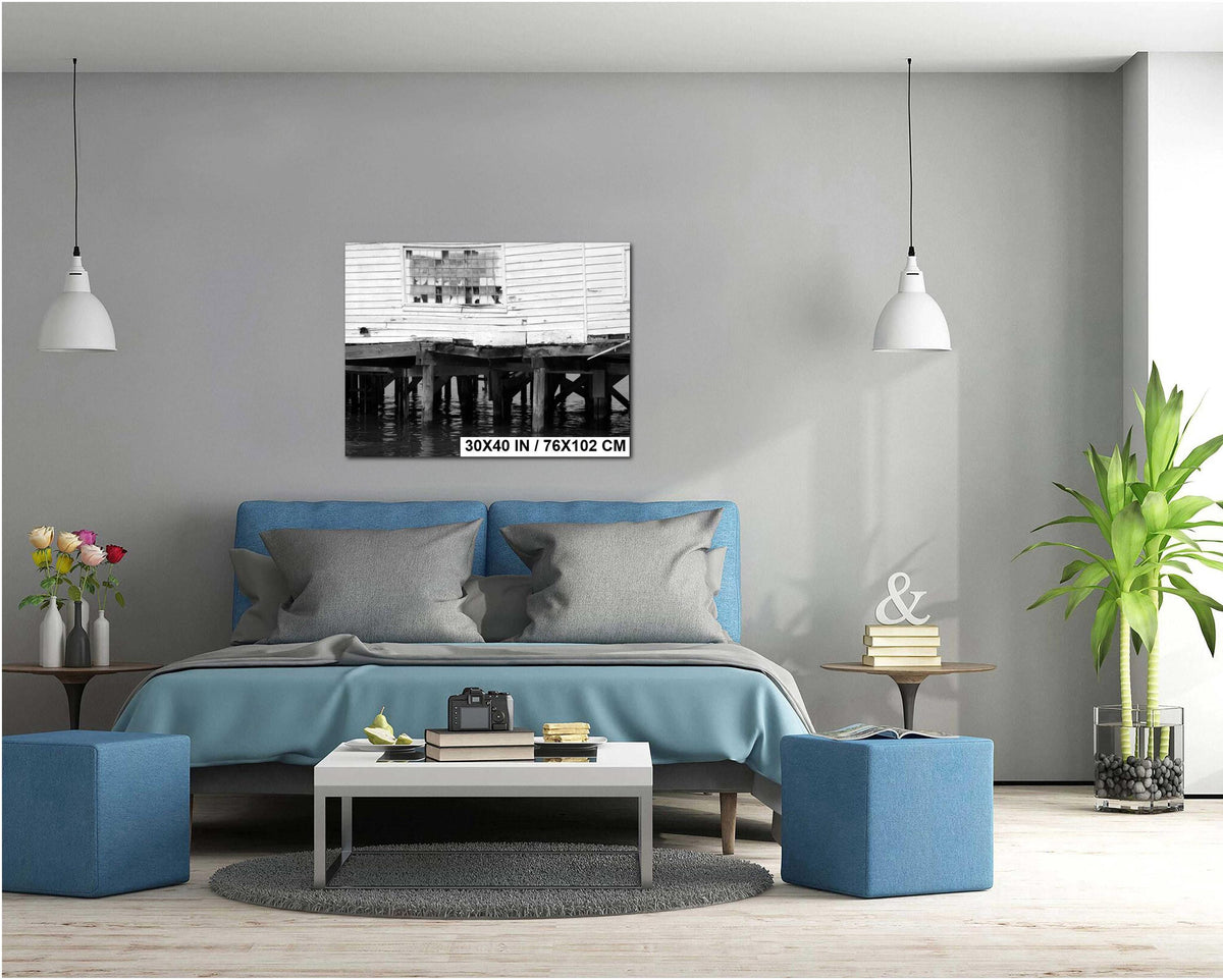 Maryland Coastal Photography - Abandoned Building Art | Moody Seascape Wall Print