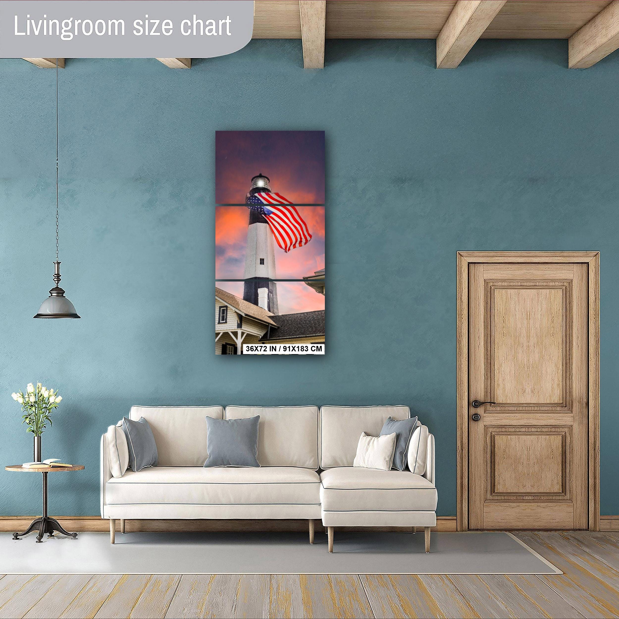 Tybee Island Lighthouse Print | Fourth Of July Art - Patriotic American Flag Decor