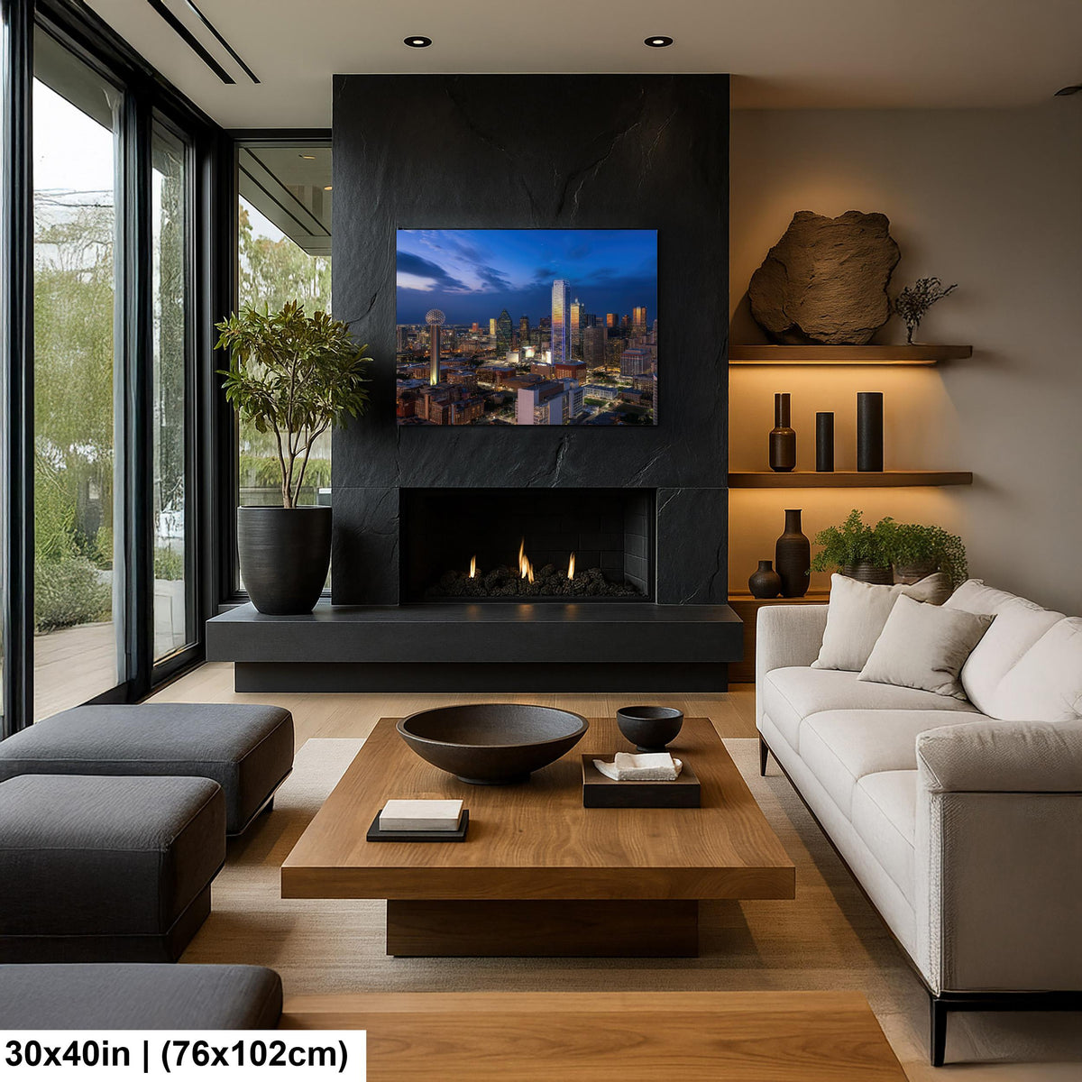 Dallas Skyline Art Print - Dynamic Urban Night Scene | Blue Hour Cityscape Wall Art