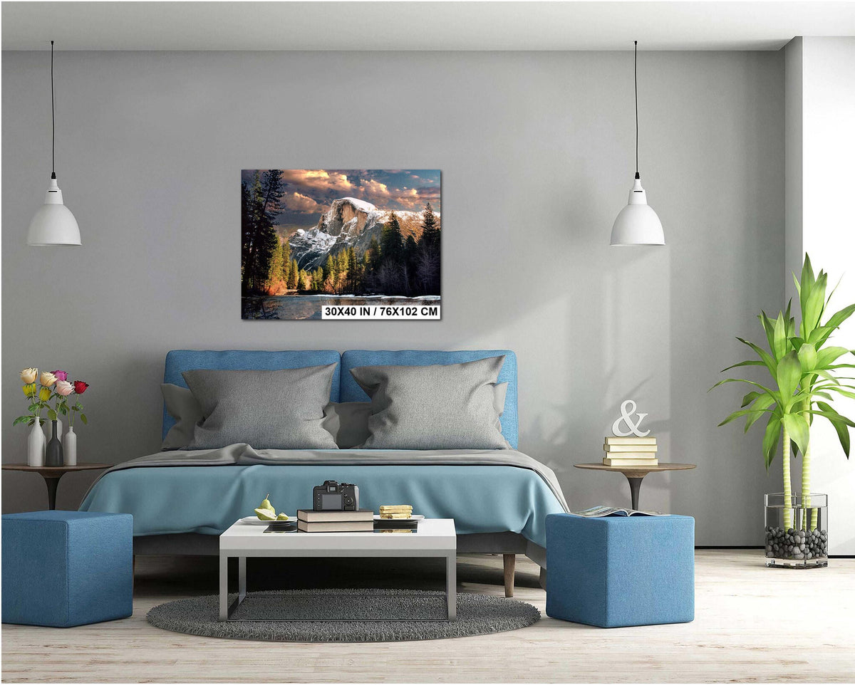 Yosemite Half Dome Print – Winter Landscape Art | Scenic Mountain Photography