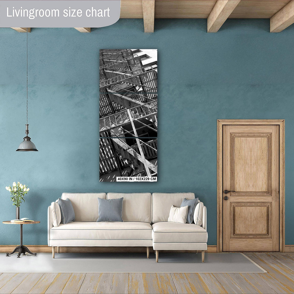 NYC Fire Escape Photo - Urban Cityscape Art | Moody Industrial Wall Decor Print