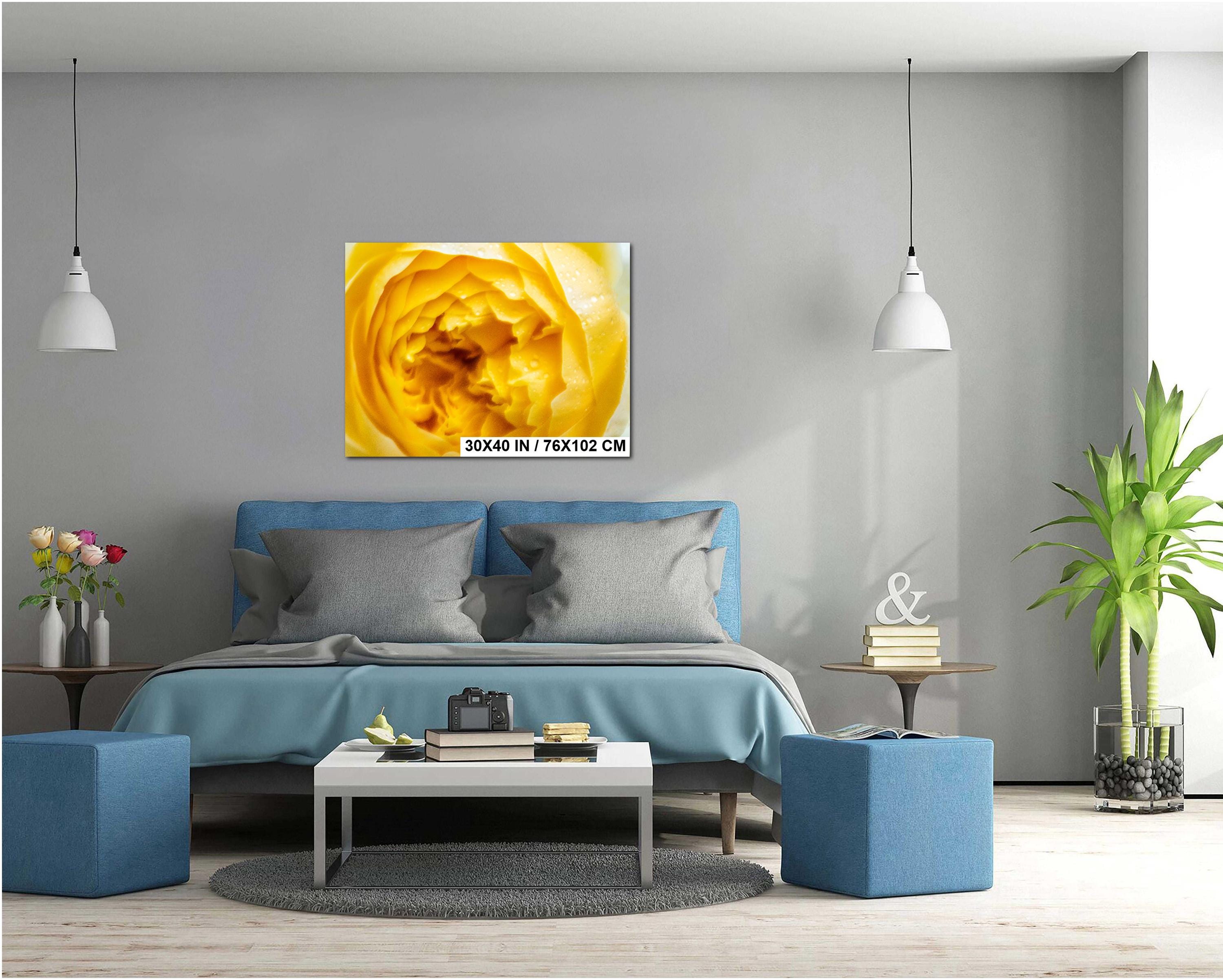 Yellow Rose Wall Art – Vibrant Floral Photography Print | Modern Home Decor