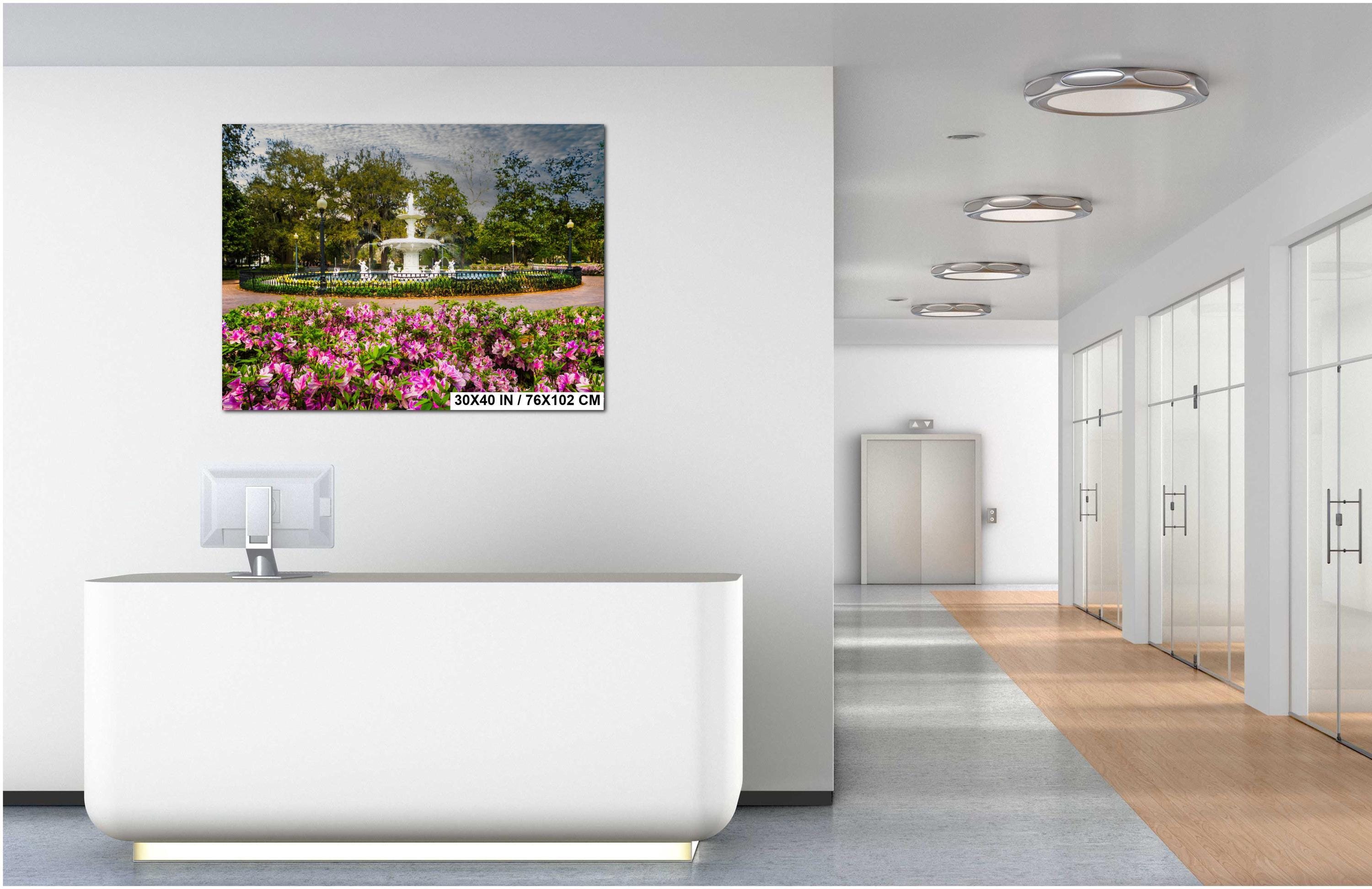Savannah Forsyth Fountain Print – Historic Southern Landmark Photography Art