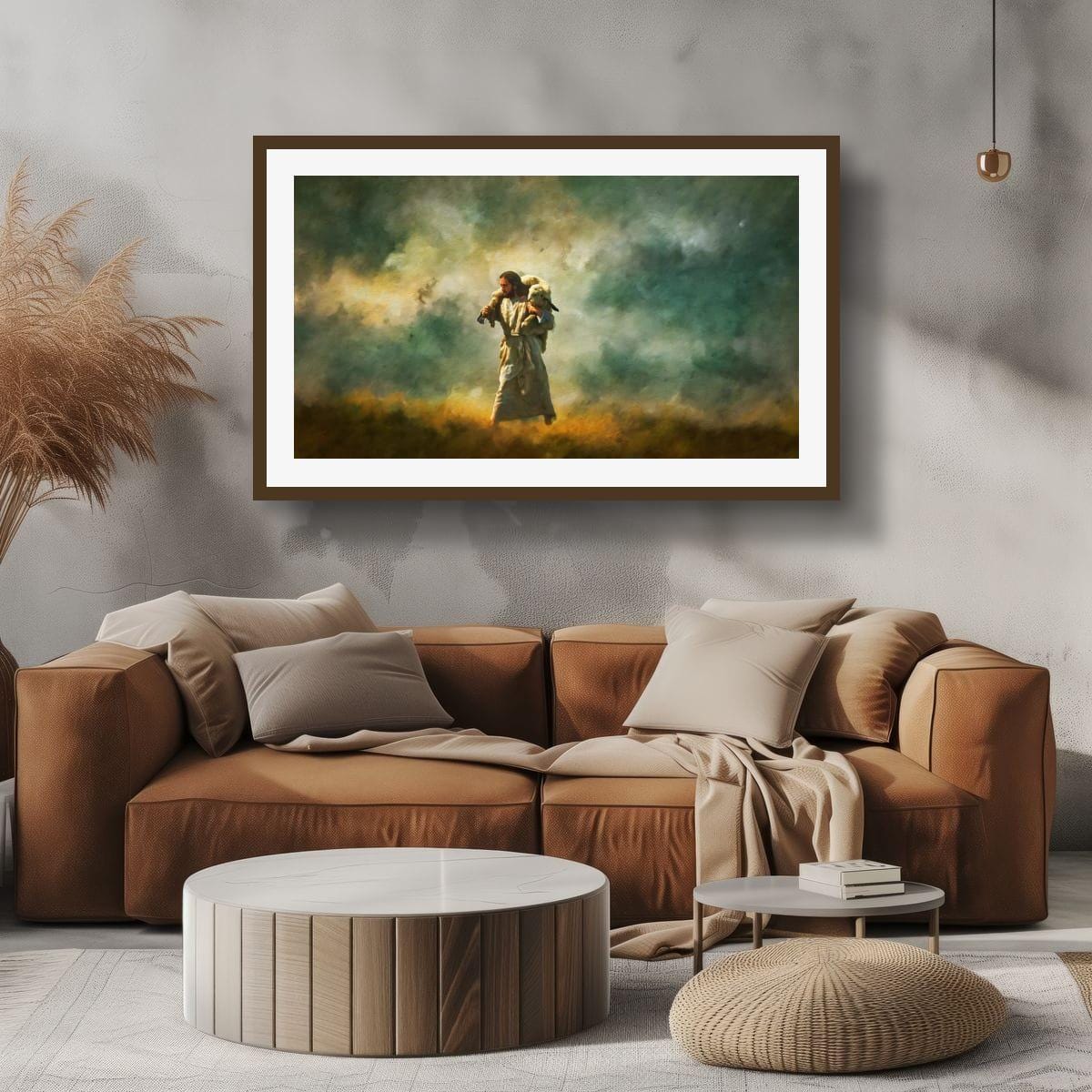 Christian Art Print – Jesus and Lamb Religious Wall Decor | Faith Inspired Art