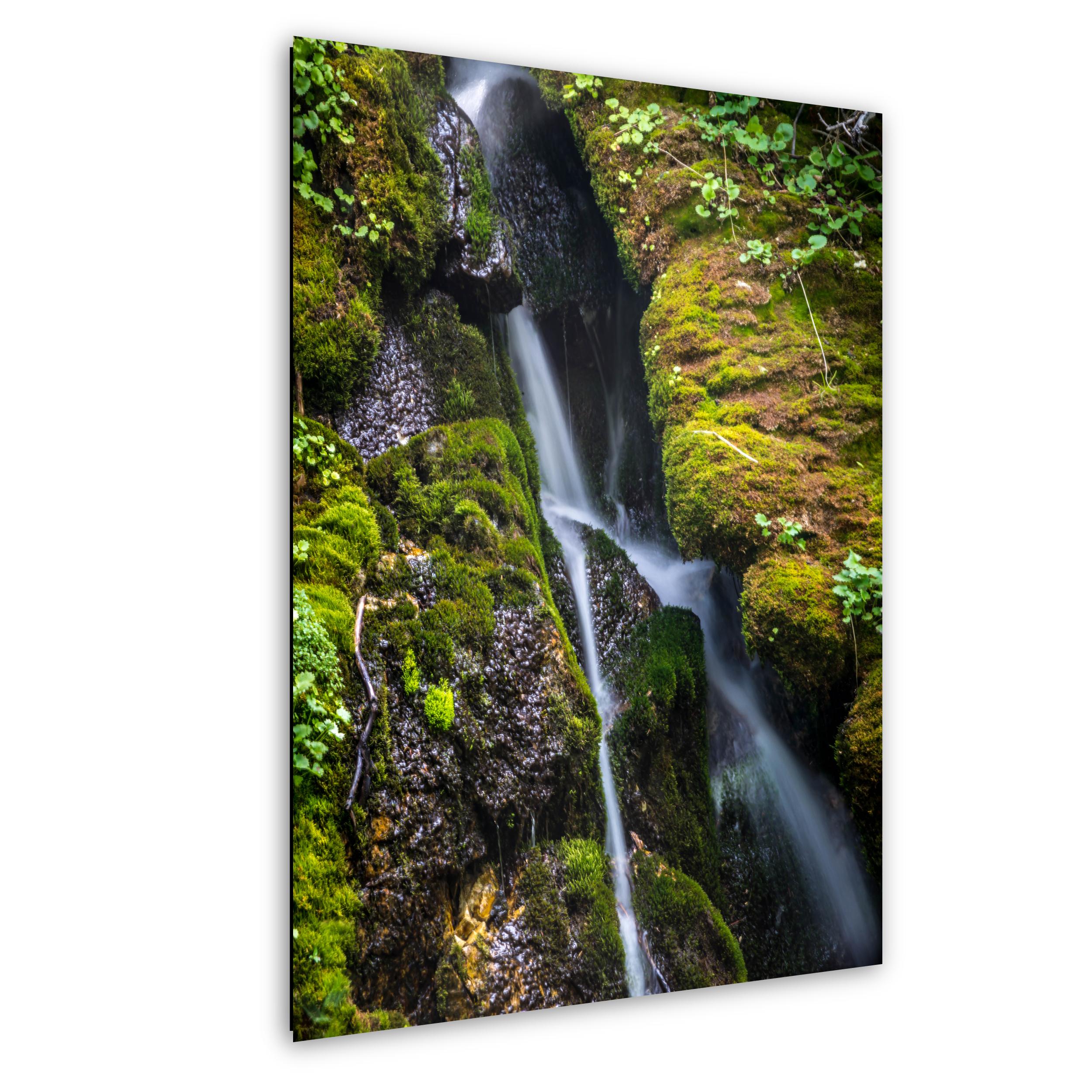 Sawtooth Mountains Waterfall Print – Scenic Mountain Waterfall Art for Rustic Cabin Wall