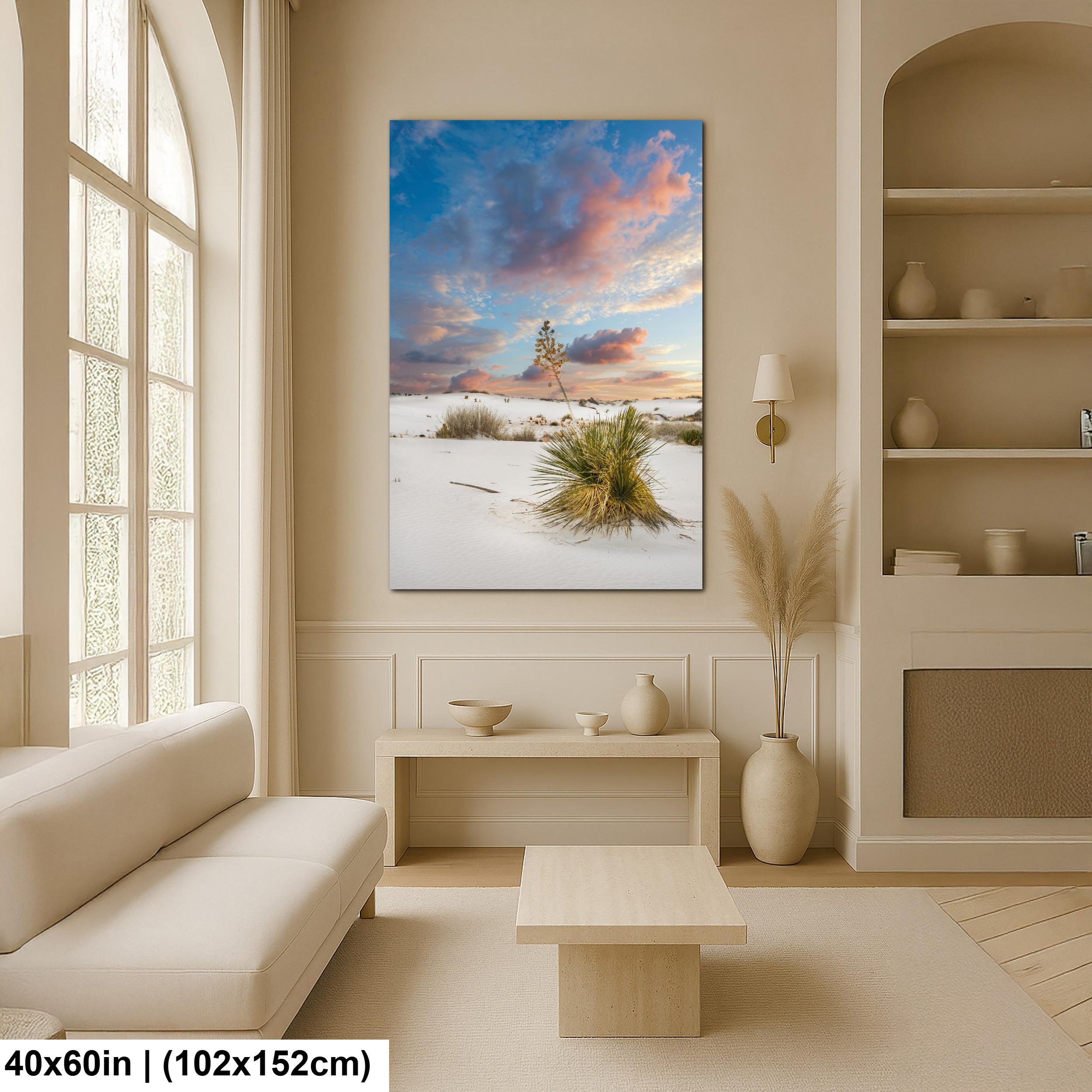 White Sand Dunes Art - New Mexico Landscape Print | Serene Desert Wall Decor