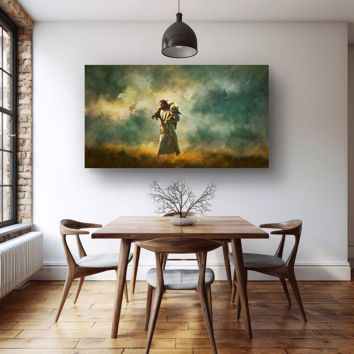 Christian Art Print – Jesus and Lamb Religious Wall Decor | Faith Inspired Art