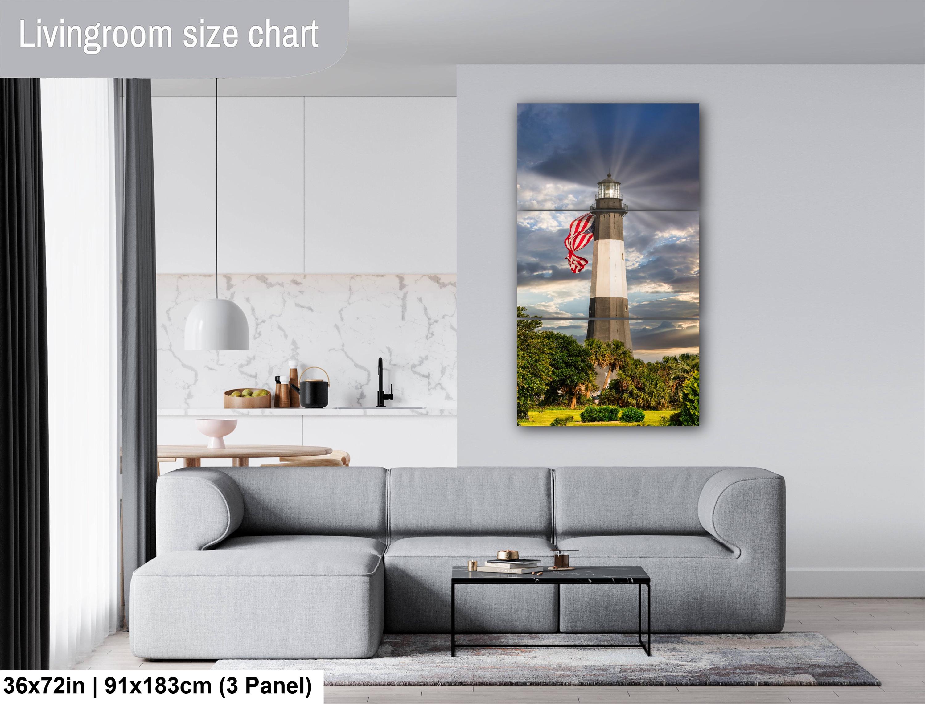 Tybee Island Lighthouse Print - Patriotic Coastal Wall Art With American Flag