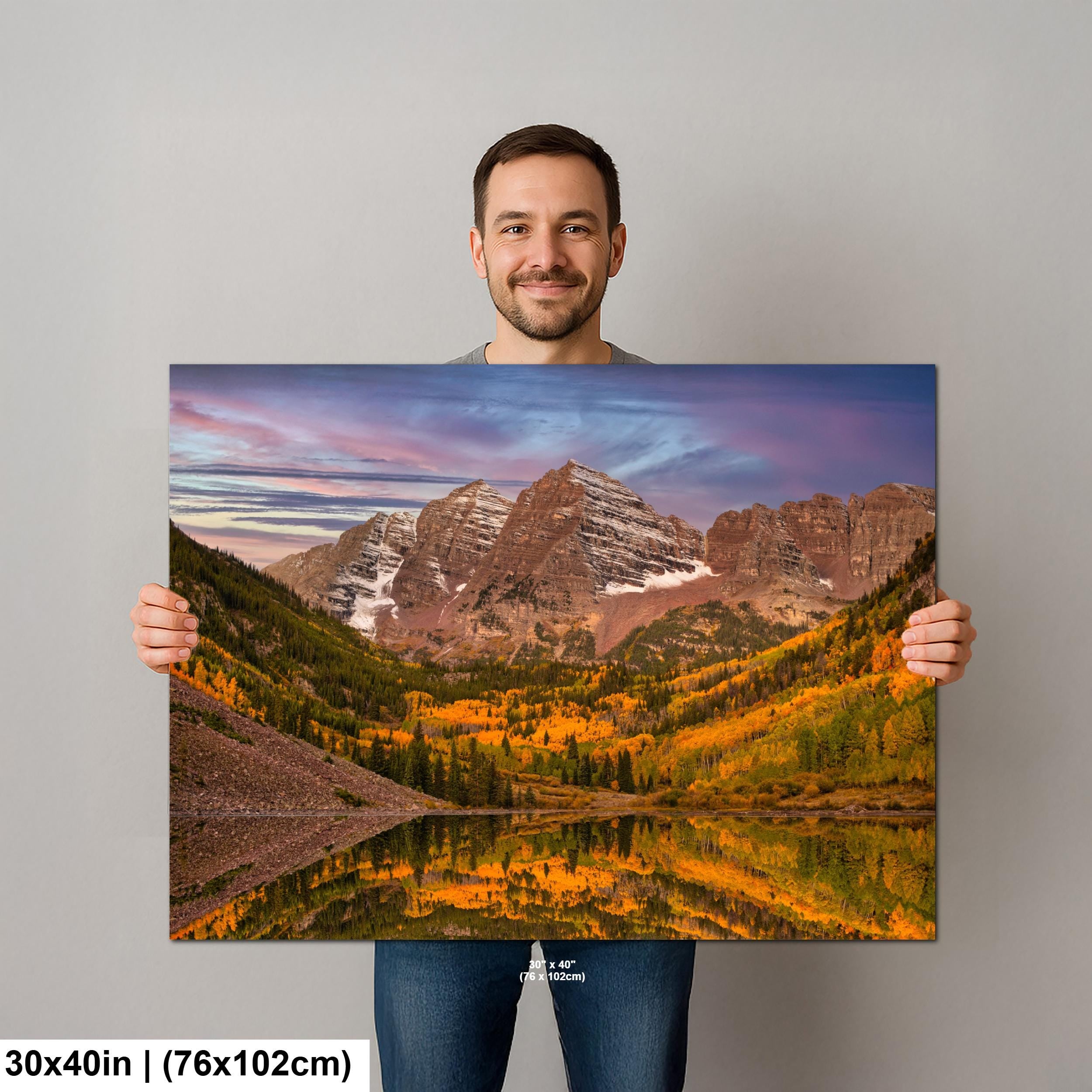 Maroon Bells Photography Print – Rocky Mountain Landscape With Autumn Colors