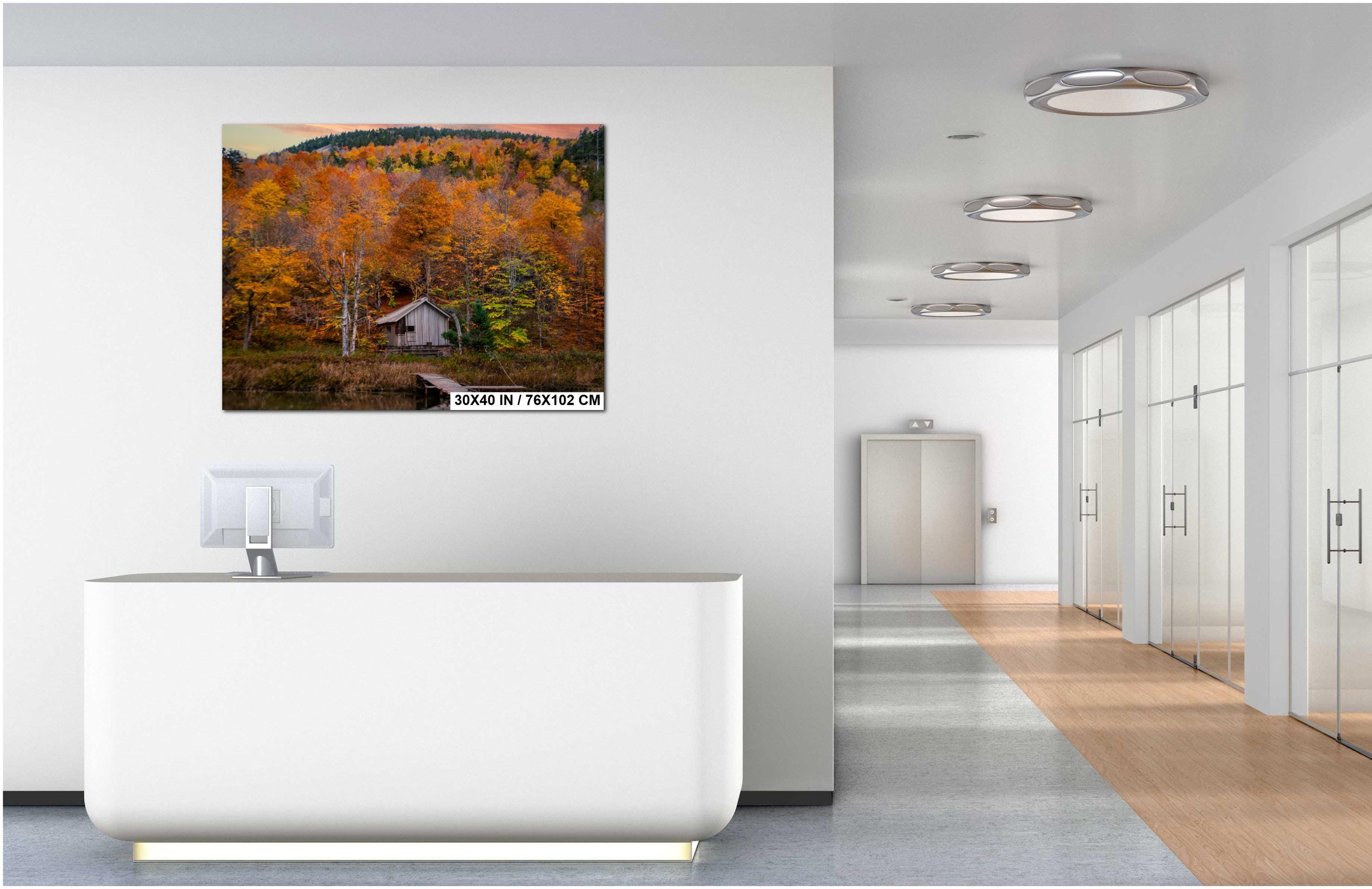 Adirondack Fall Wall Art – Autumn Landscape Print With Vibrant Fall Foliage