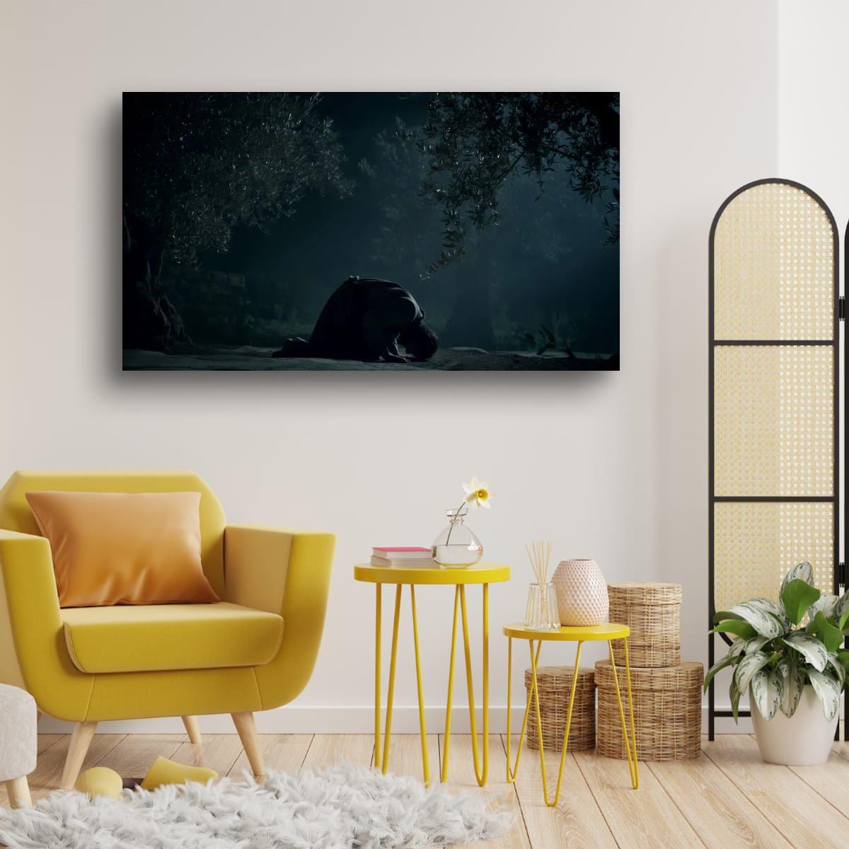 Christian Religious Wall Art: Soft Pastel Jesus Christ Decor with Eternal Atonement and Peace