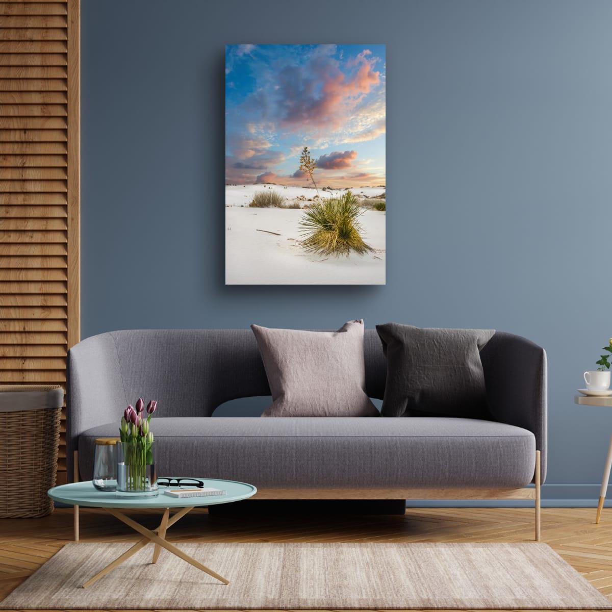 White Sand Dunes Art - New Mexico Landscape Print | Serene Desert Wall Decor