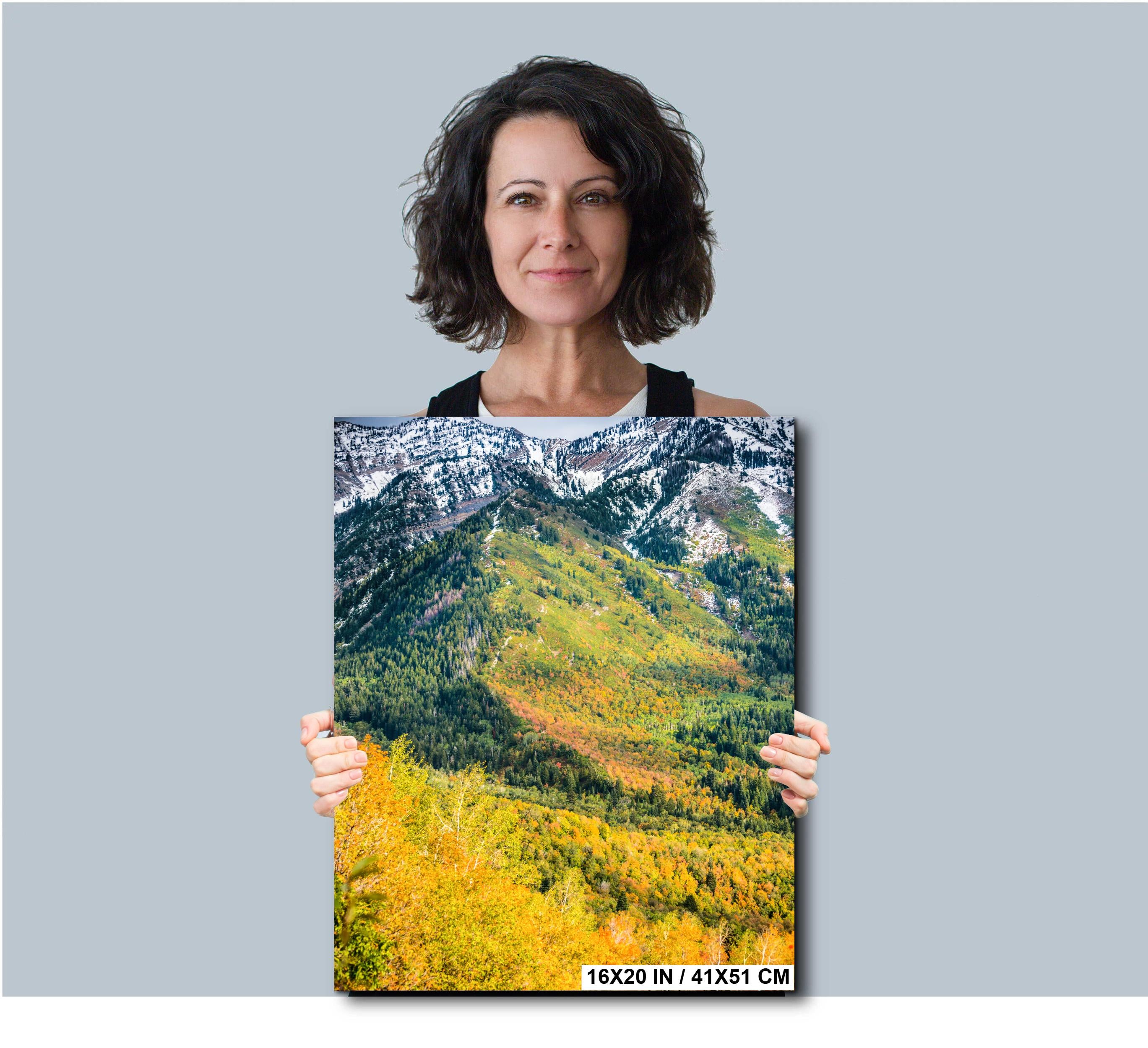 Utah Autumn Landscape Art - Wasatch Mountain Wall Decor With Vibrant Leaf Artwork
