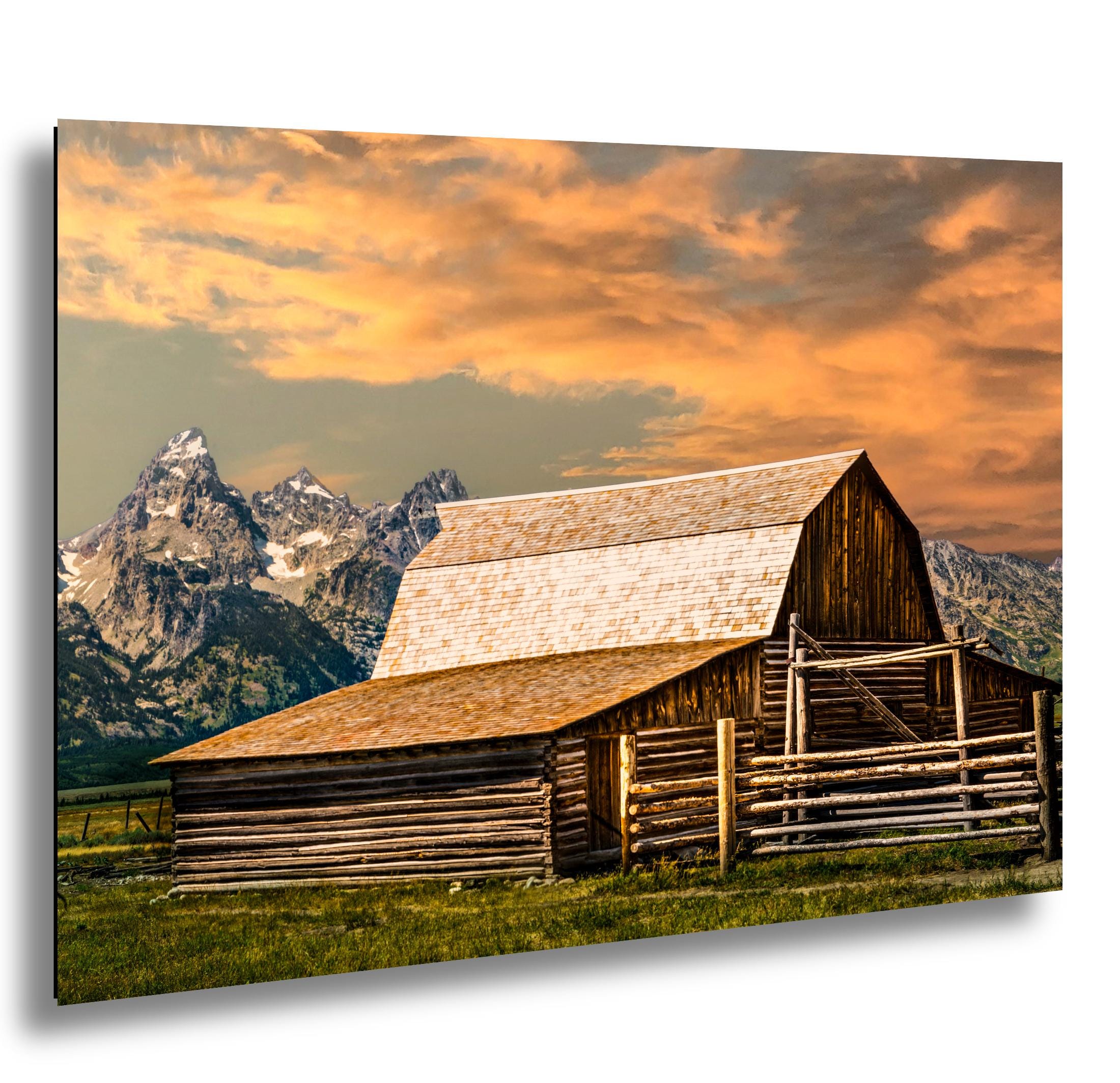 Moulton Barn Print - Grand Teton Landscape Art | Wyoming Rustic Cabin Decor