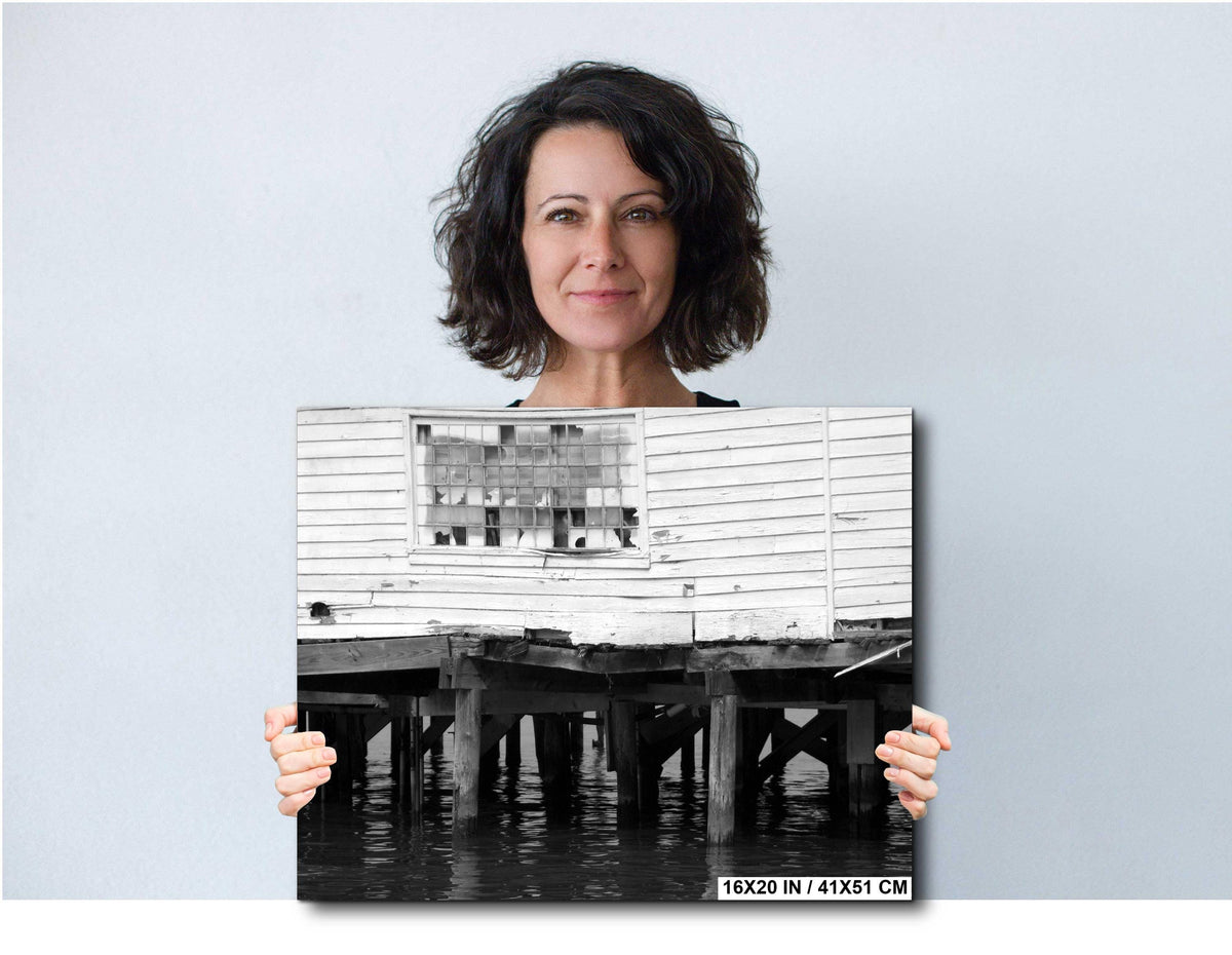 Maryland Coastal Photography - Abandoned Building Art | Moody Seascape Wall Print