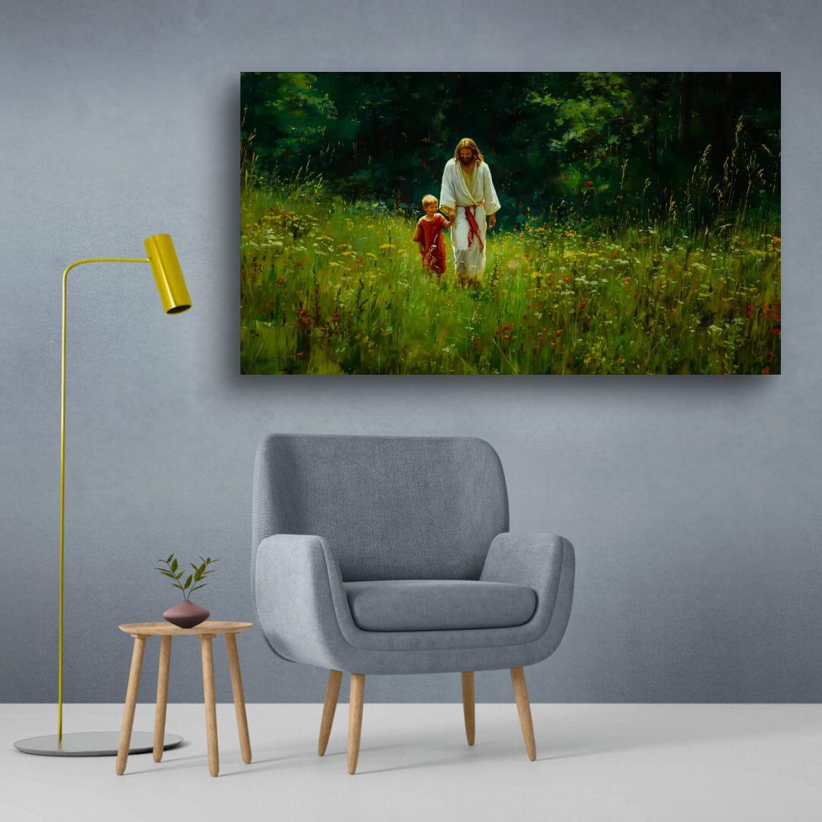 Christian Religious Art – Jesus and Child Painting | Blessed Children Wall Decor