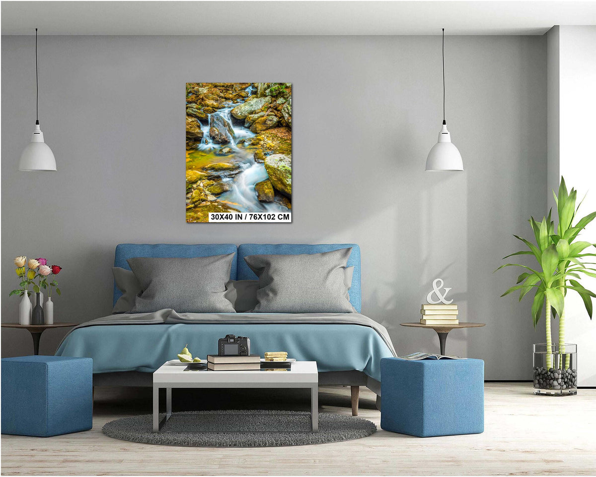 Mountain Stream Photography - Serene Forest Landscape Art With Rustic Woodland Decor