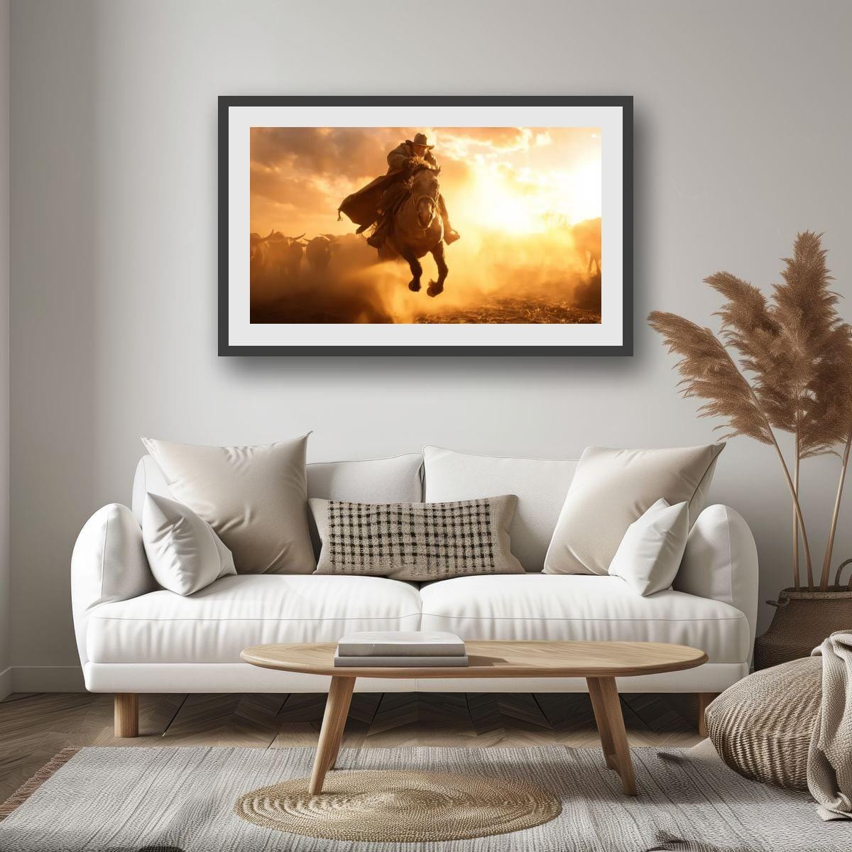 Cowboy Art Print | Winter Cattle Drive – Rustic Ranch Decor & Western Wall Hanging