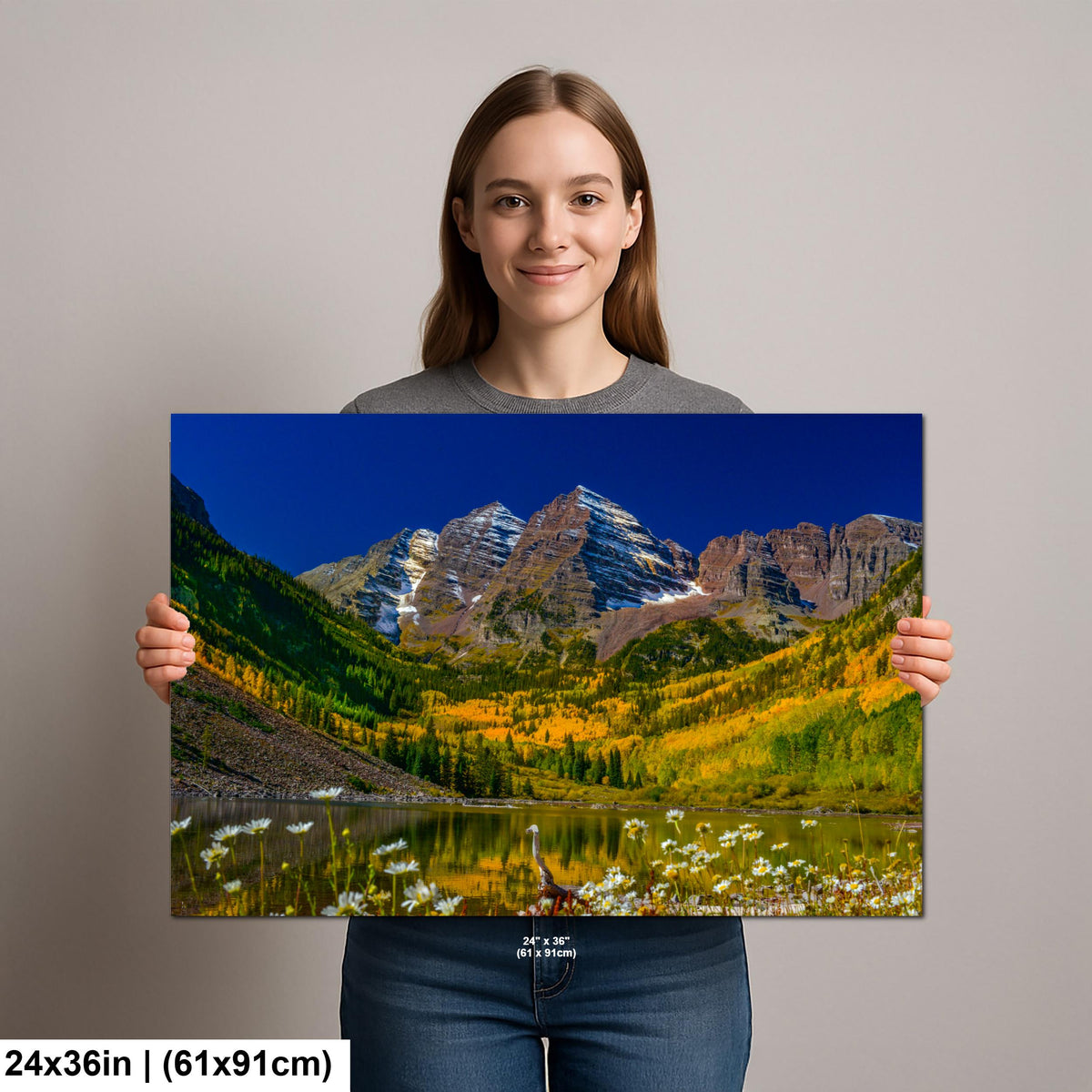 Maroon Bells Print – Autumn Landscape Wall Art With Fall Colors Artwork