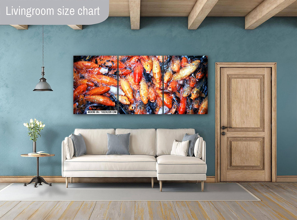 Hawaiian Koi Art Print – Serene Temple Garden Wall Art with Tranquil Koi Fish Decor