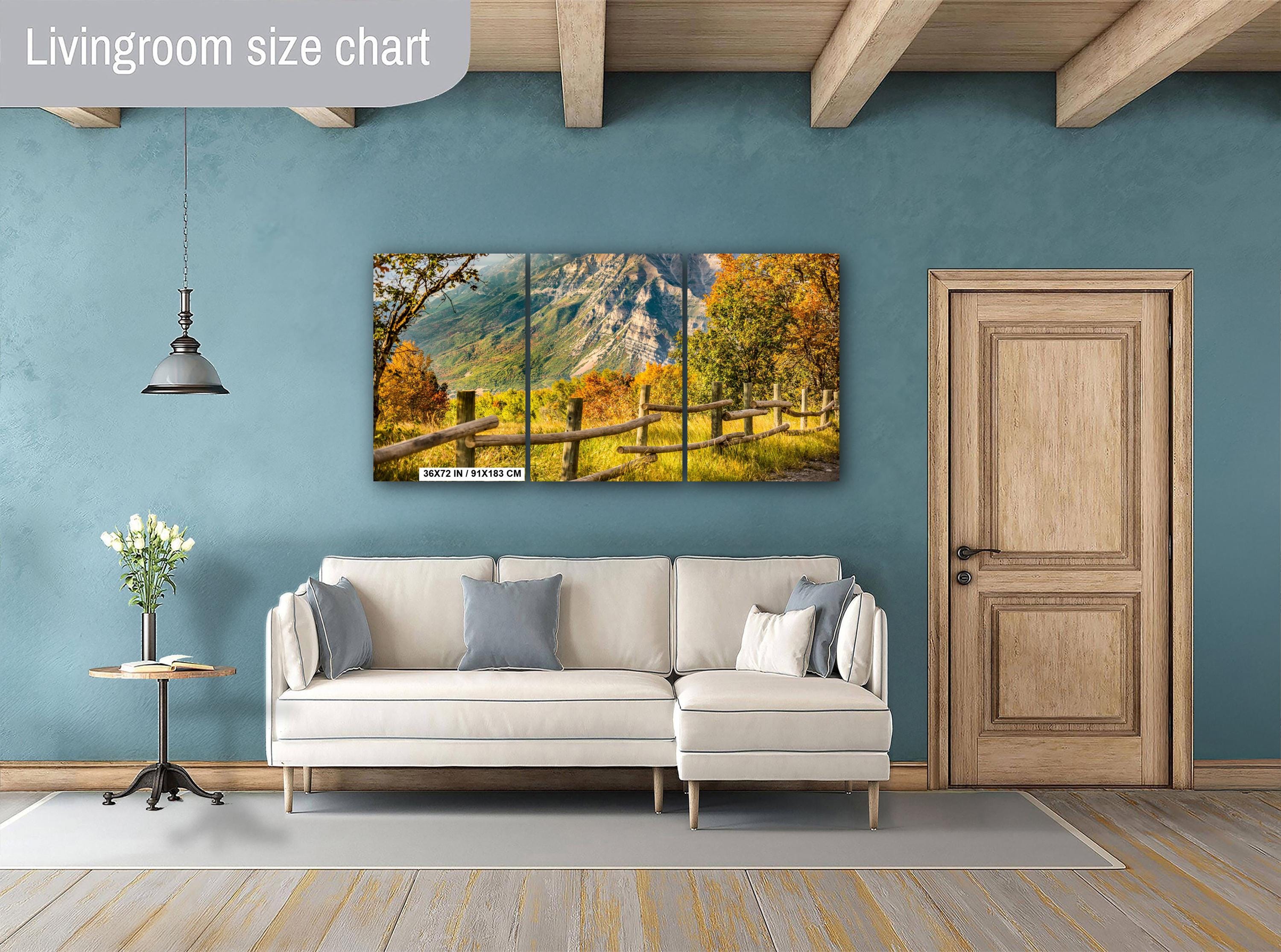 Autumn Mountain Landscape Print - Wasatch Mountains Art | Vibrant Leaf Artwork