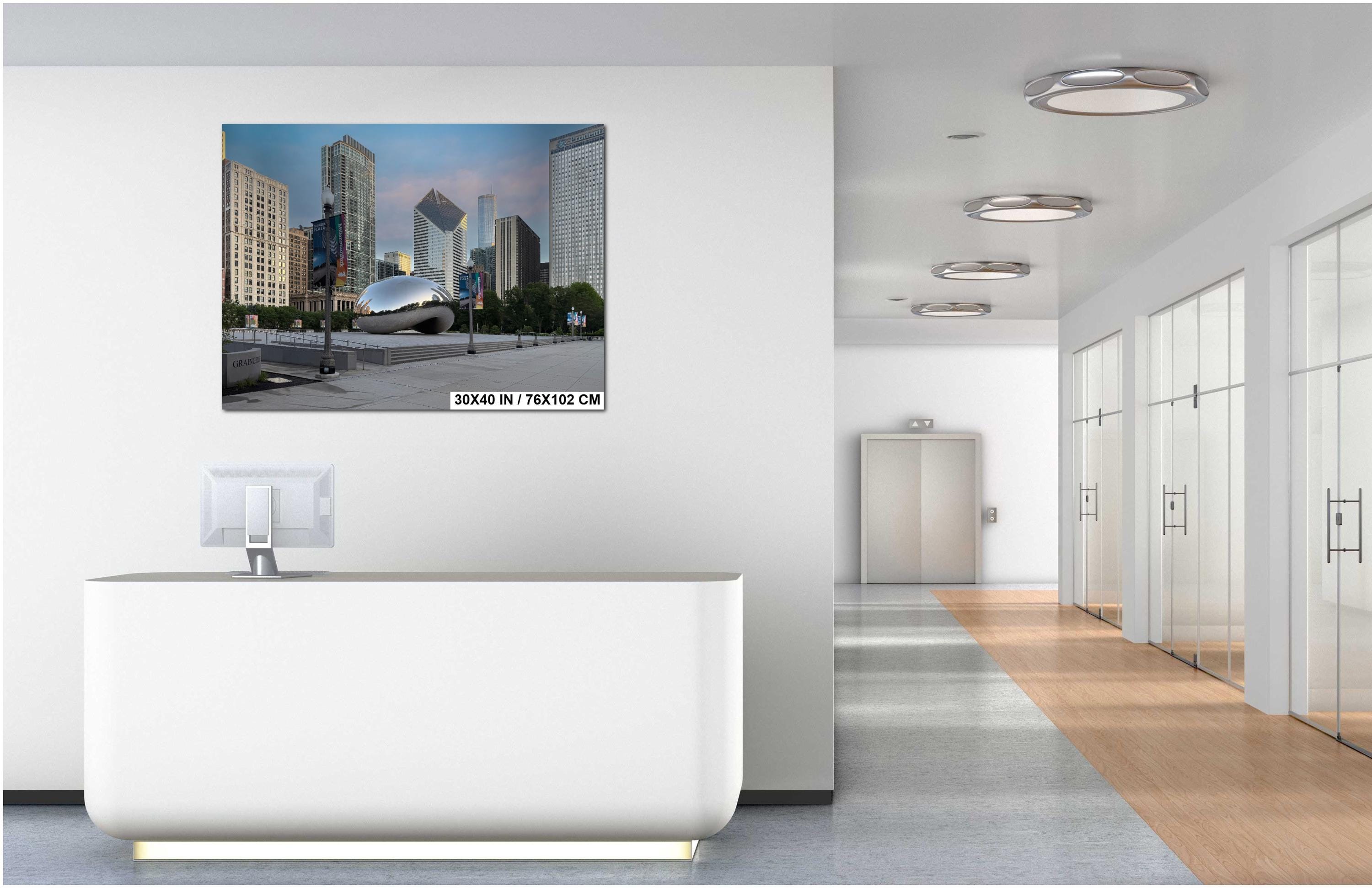 Chicago Bean Photography Print – Urban Landmark Art | Reflective Sculpture Wall Decor