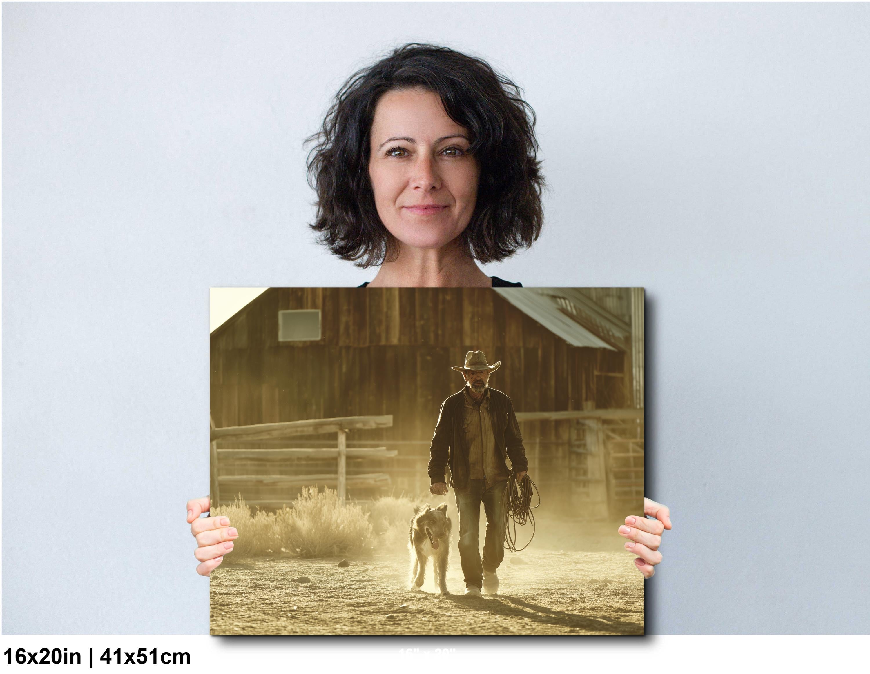 Cowboy Art Print – Rustic Western Style Art | Texas Ranch Wall Decor