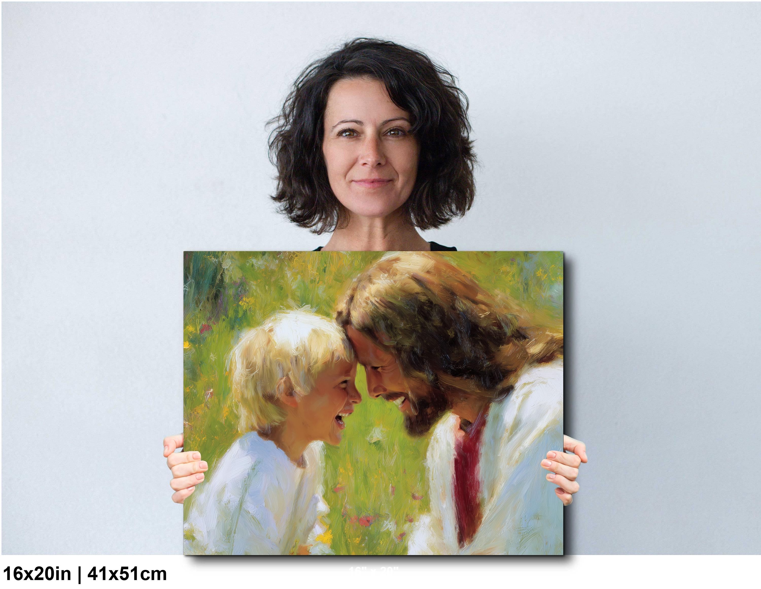 Jesus Christ Art – Blessed Children Painting | Christian Wall Decor, Spiritual Home Decoration