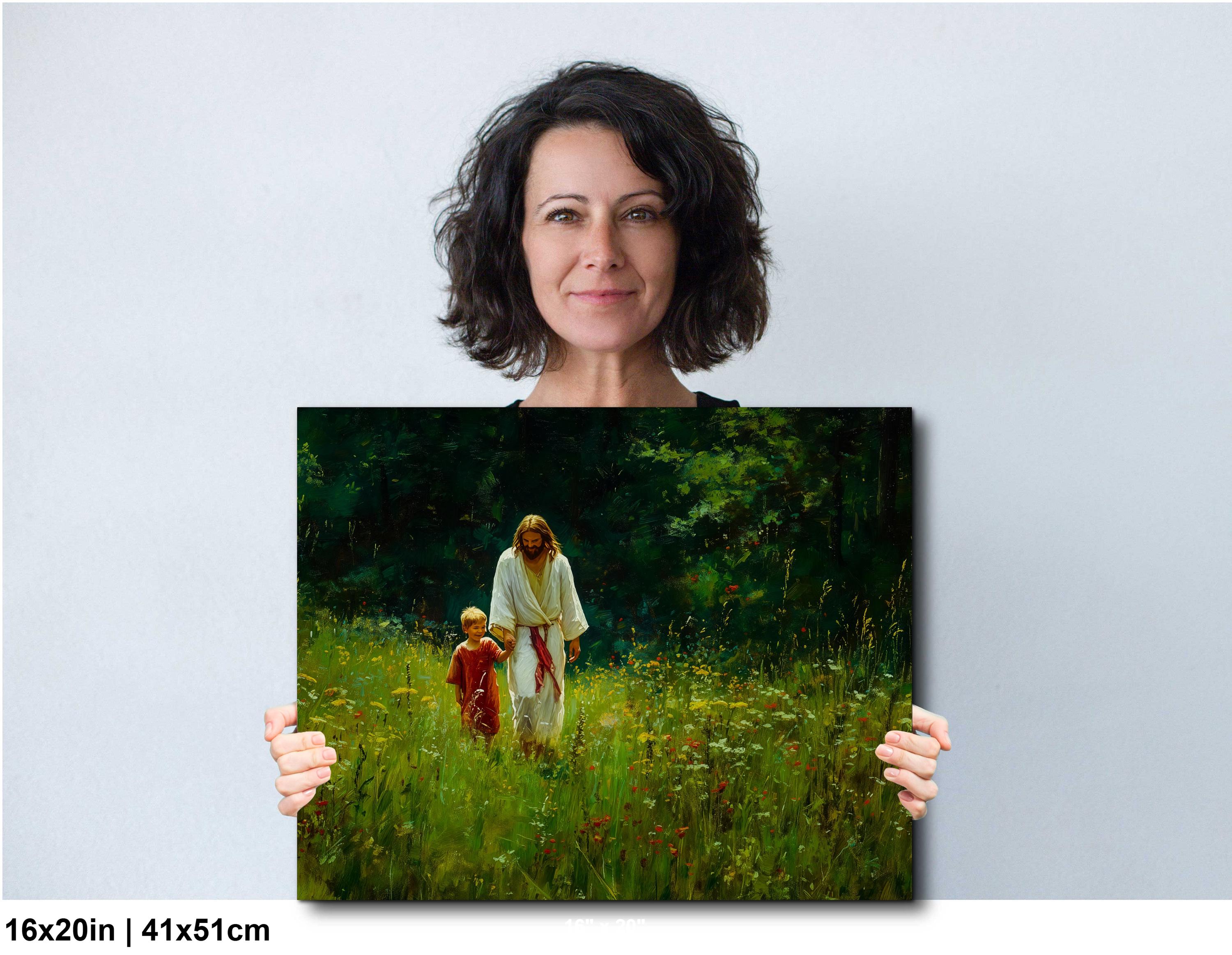 Christian Religious Art – Jesus and Child Painting | Blessed Children Wall Decor