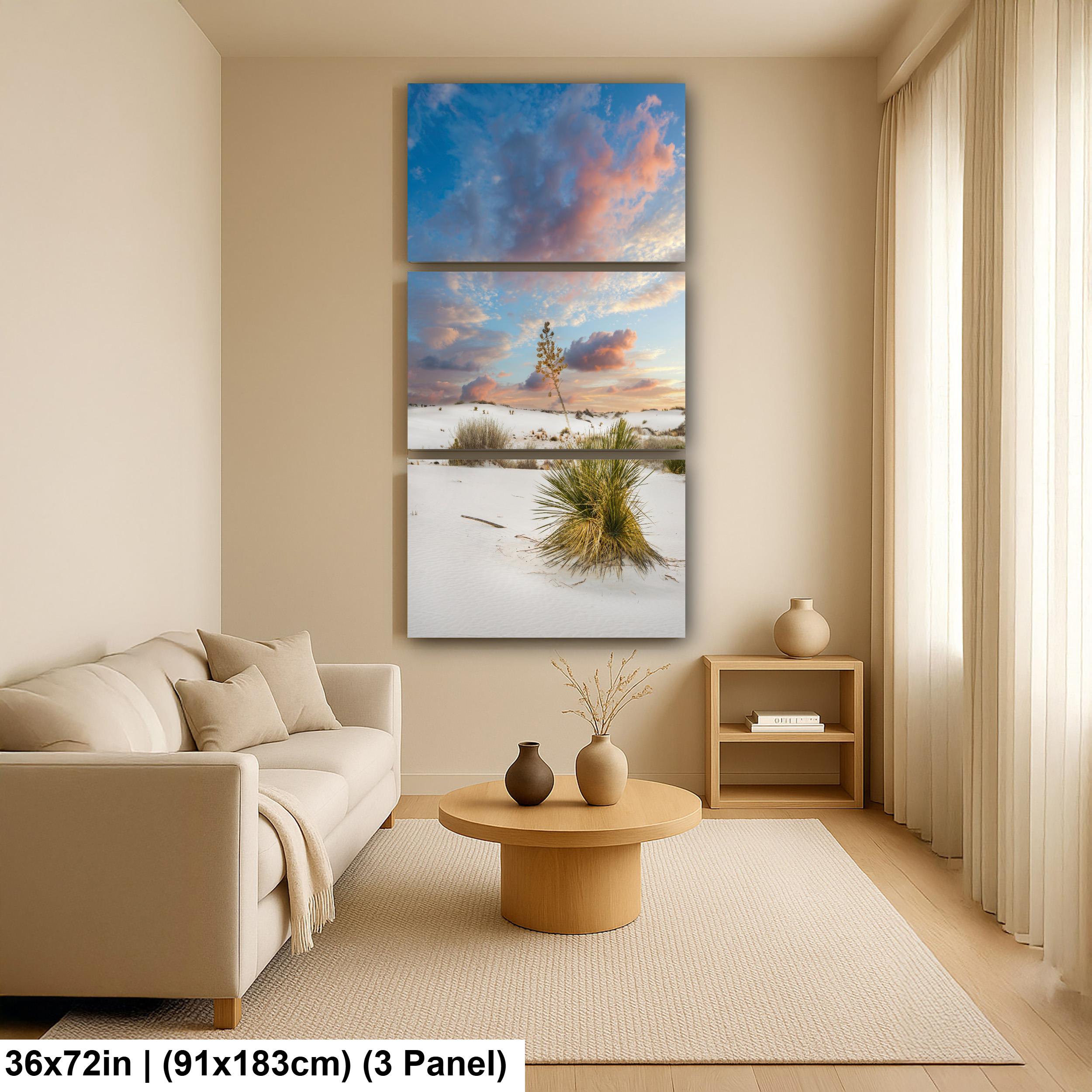 White Sand Dunes Art - New Mexico Landscape Print | Serene Desert Wall Decor